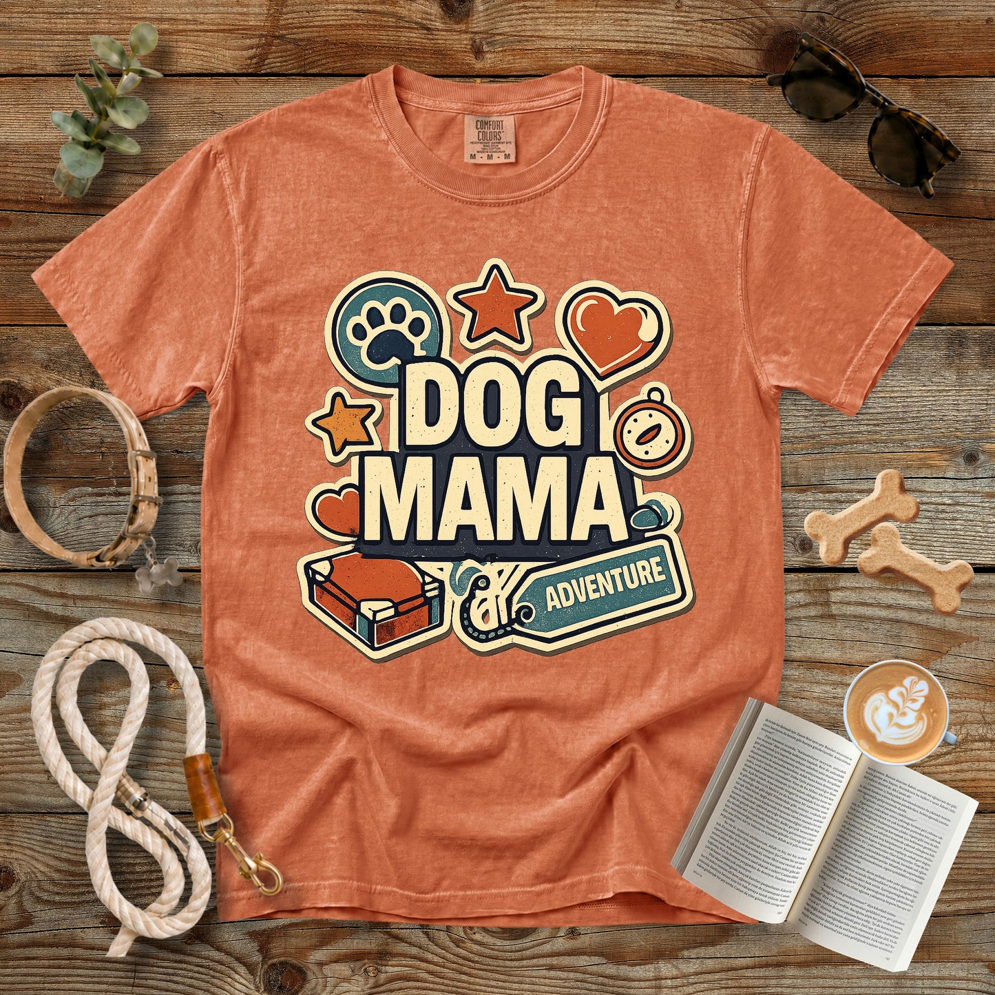 Dog Mama Adventure T-Shirt | Comfort Colors 1717 Retro Dog Mom Graphic Tee