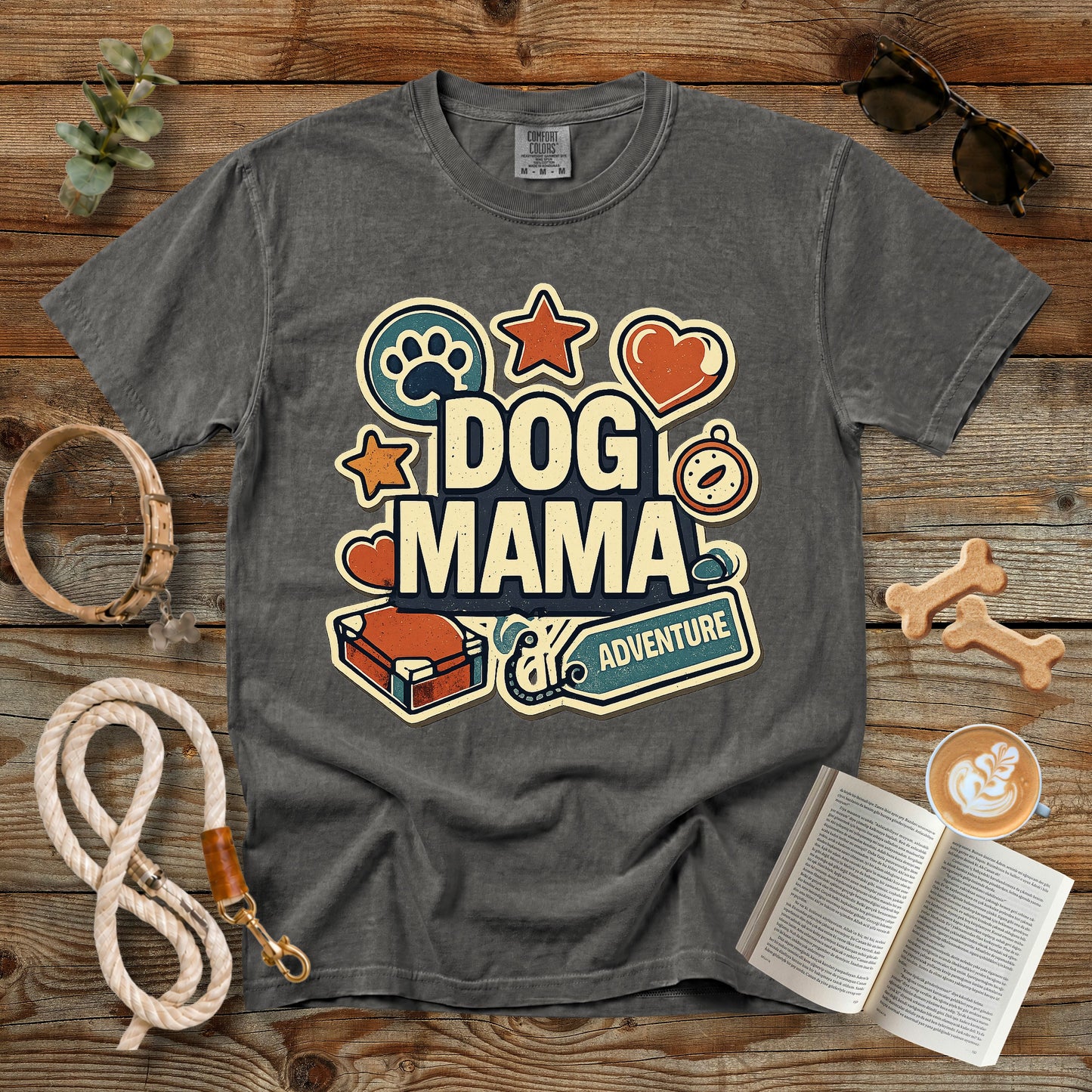 Dog Mama Adventure T-Shirt | Comfort Colors 1717 Retro Dog Mom Graphic Tee