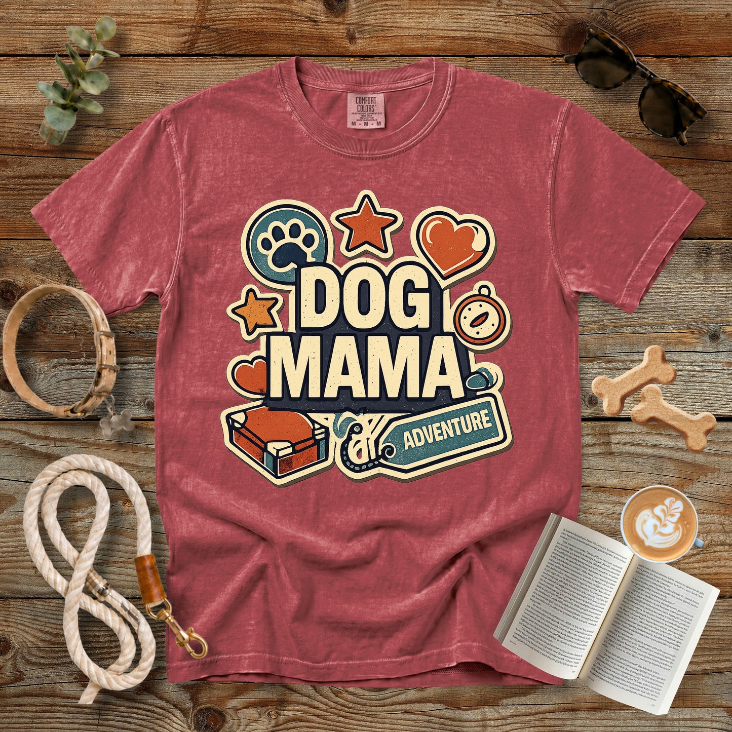 Dog Mama Adventure T-Shirt | Comfort Colors 1717 Retro Dog Mom Graphic Tee