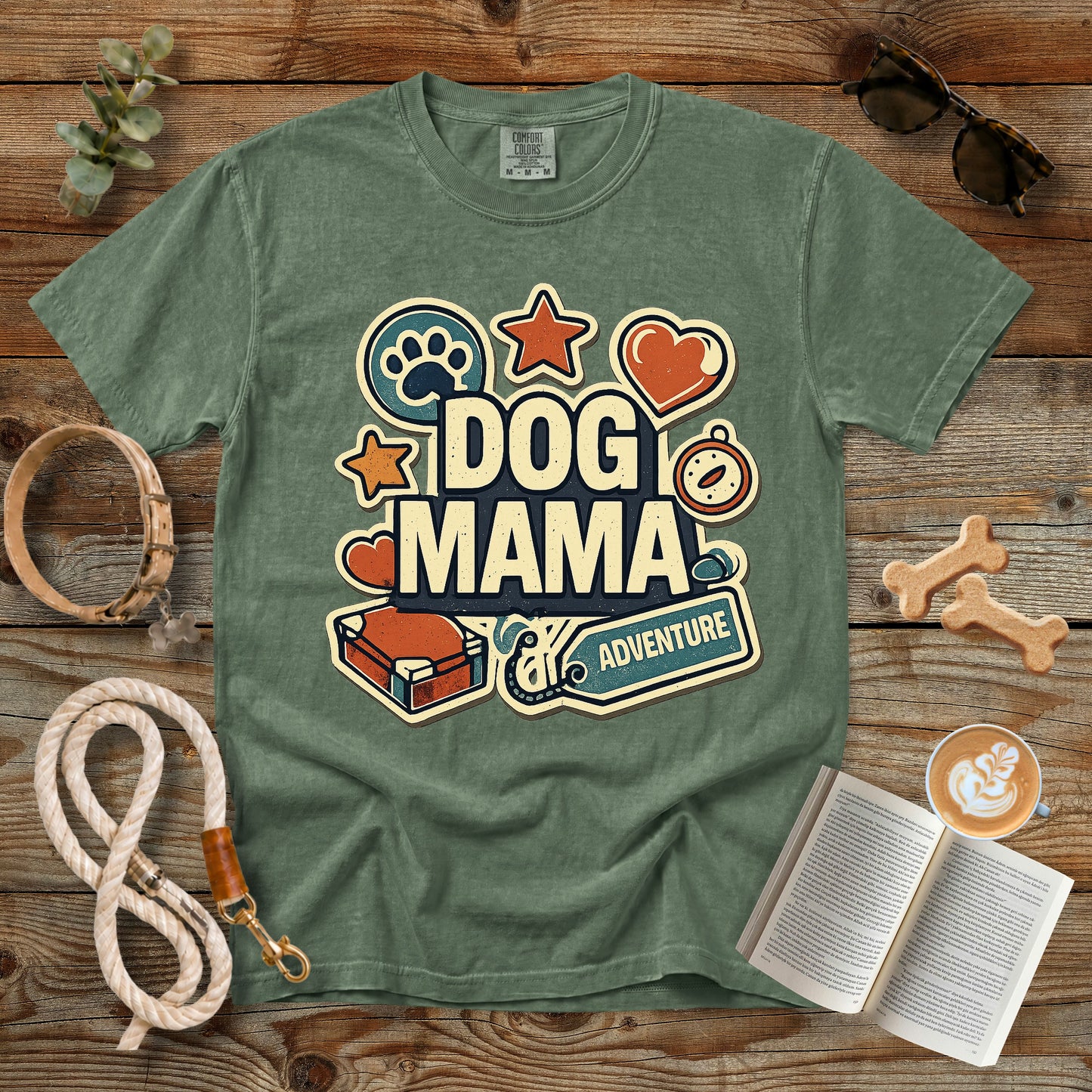 Dog Mama Adventure T-Shirt | Comfort Colors 1717 Retro Dog Mom Graphic Tee