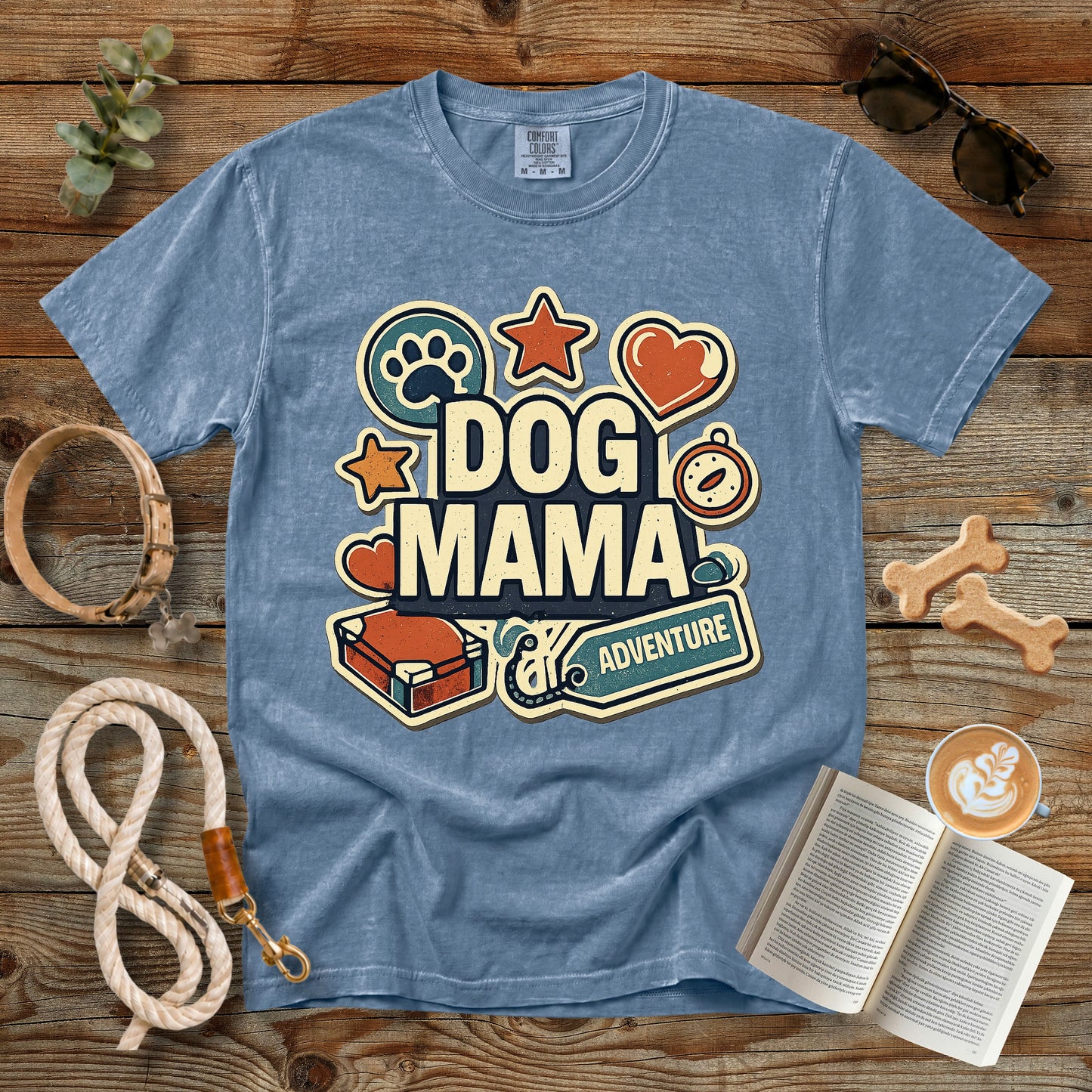 Dog Mama Adventure T-Shirt | Comfort Colors 1717 Retro Dog Mom Graphic Tee
