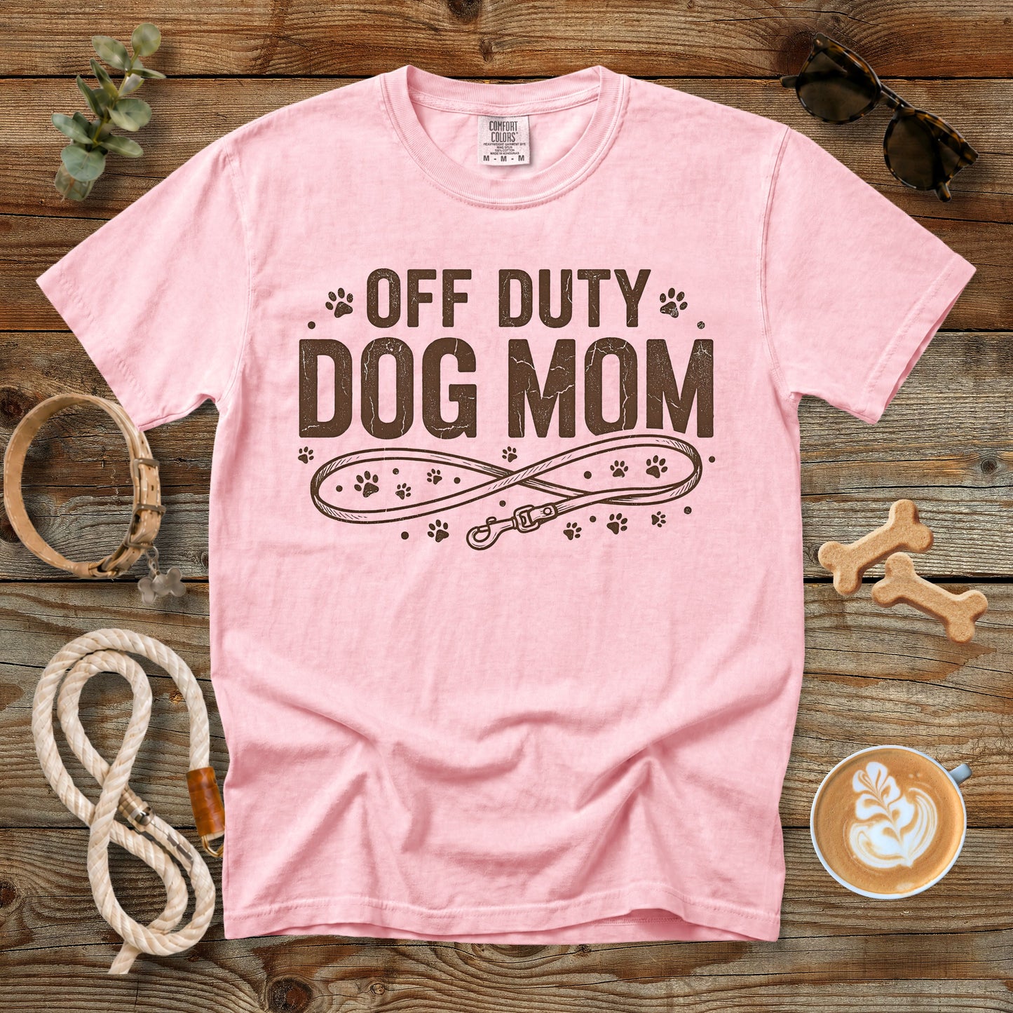 Off Duty Dog Mom T-Shirt | Comfort Colors 1717 Minimalist Dog Mom Graphic Tee