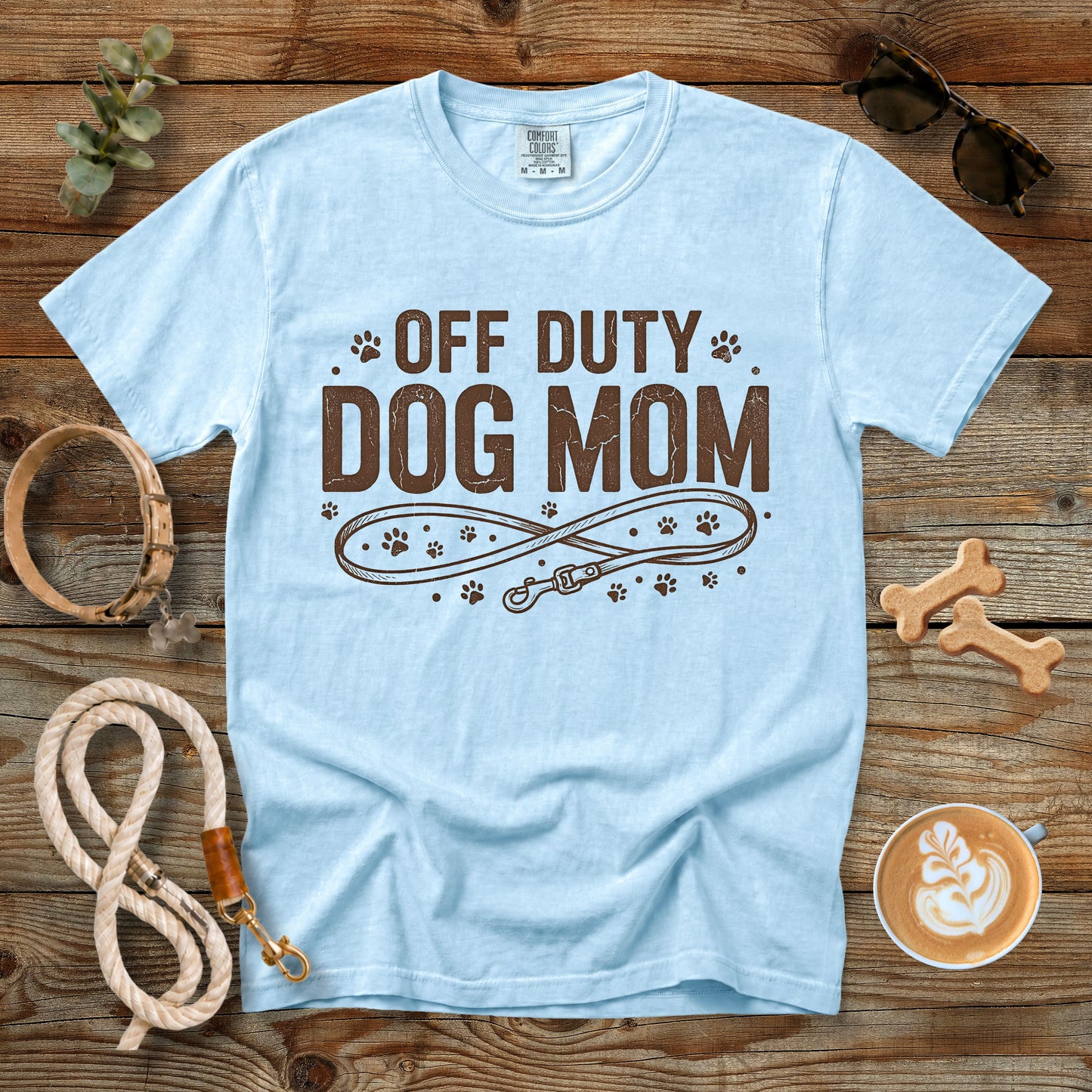 Off Duty Dog Mom T-Shirt | Comfort Colors 1717 Minimalist Dog Mom Graphic Tee