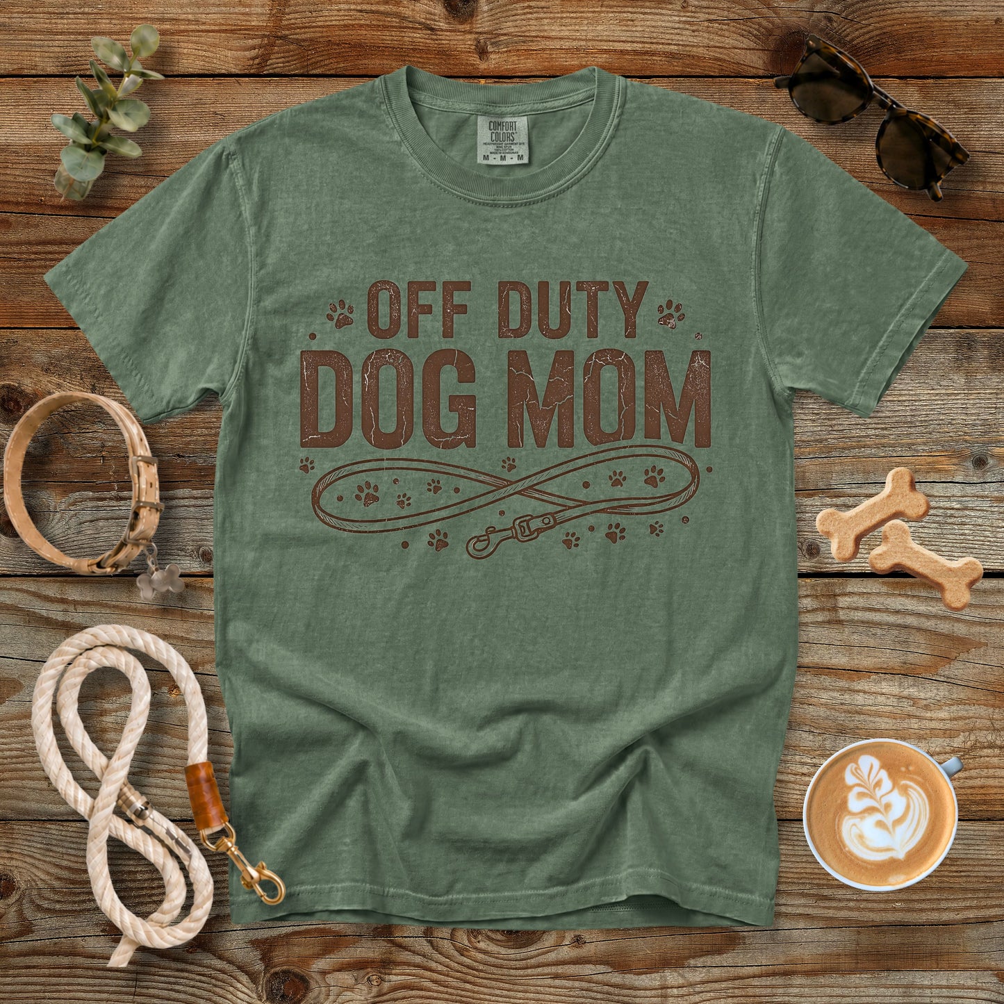 Off Duty Dog Mom T-Shirt | Comfort Colors 1717 Minimalist Dog Mom Graphic Tee