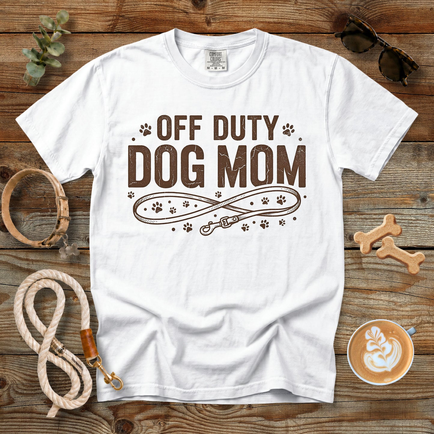 Off Duty Dog Mom T-Shirt | Comfort Colors 1717 Minimalist Dog Mom Graphic Tee