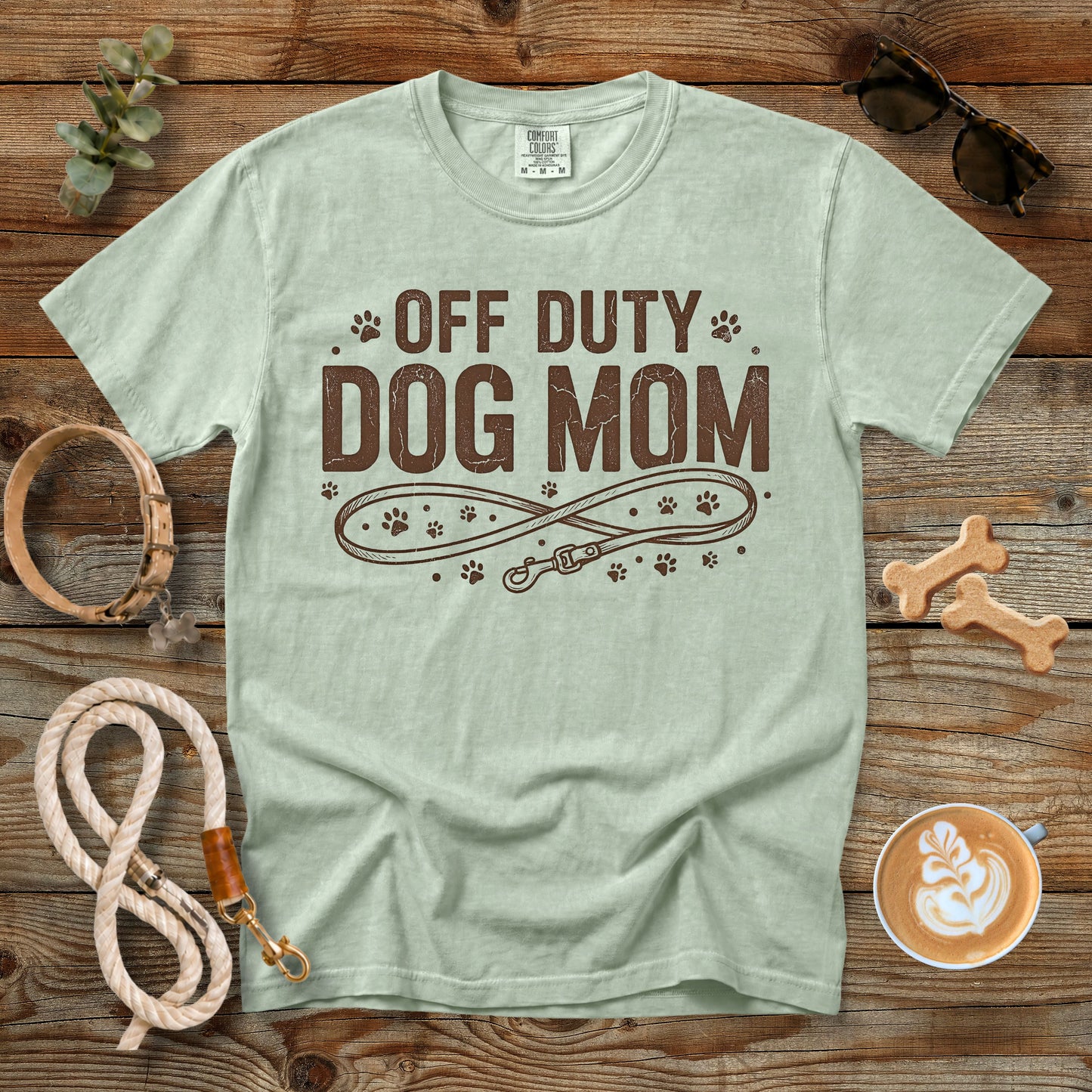 Off Duty Dog Mom T-Shirt | Comfort Colors 1717 Minimalist Dog Mom Graphic Tee