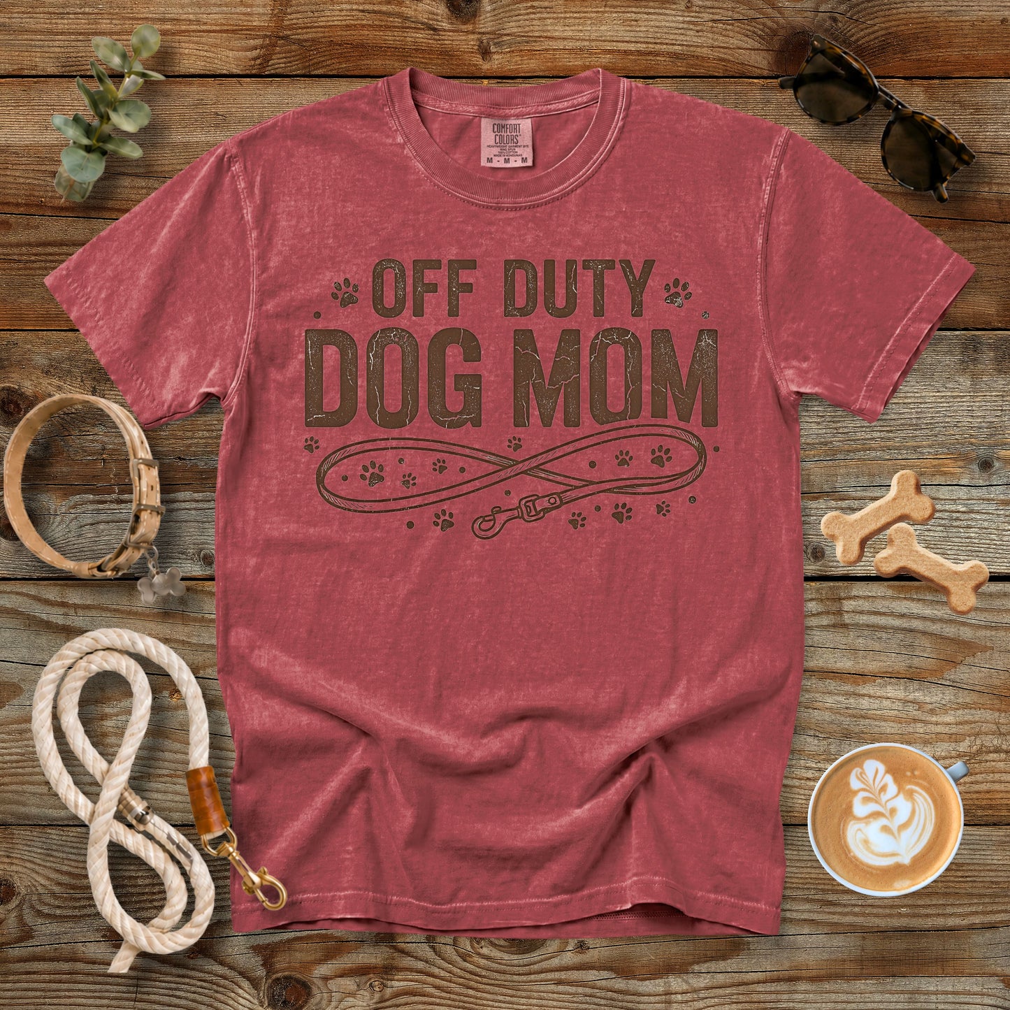Off Duty Dog Mom T-Shirt | Comfort Colors 1717 Minimalist Dog Mom Graphic Tee