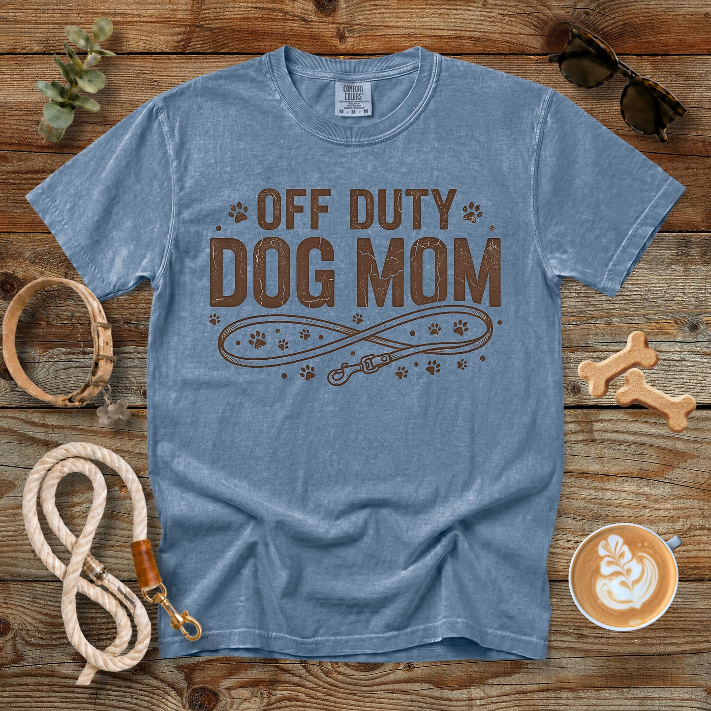 Off Duty Dog Mom T-Shirt | Comfort Colors 1717 Minimalist Dog Mom Graphic Tee