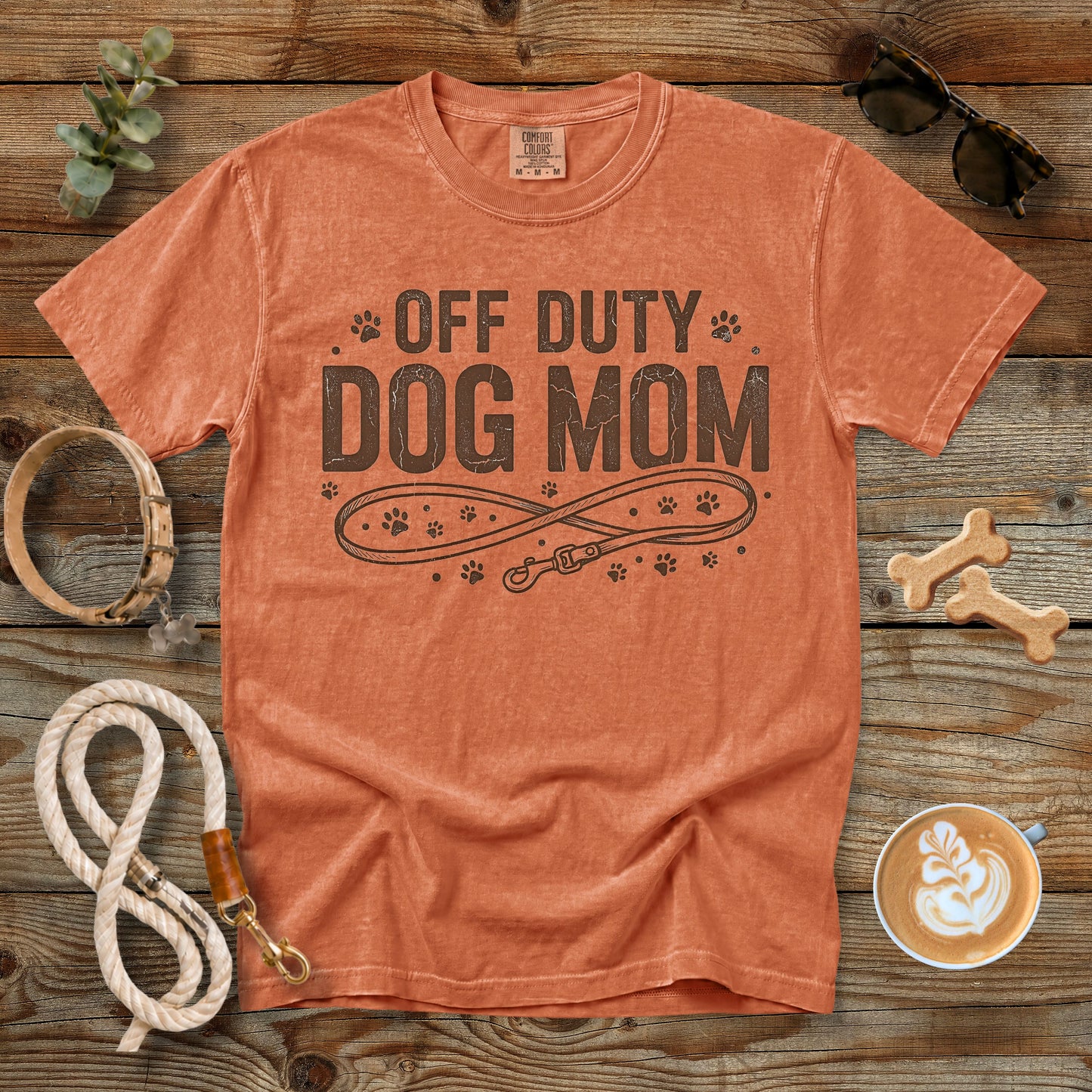 Off Duty Dog Mom T-Shirt | Comfort Colors 1717 Minimalist Dog Mom Graphic Tee
