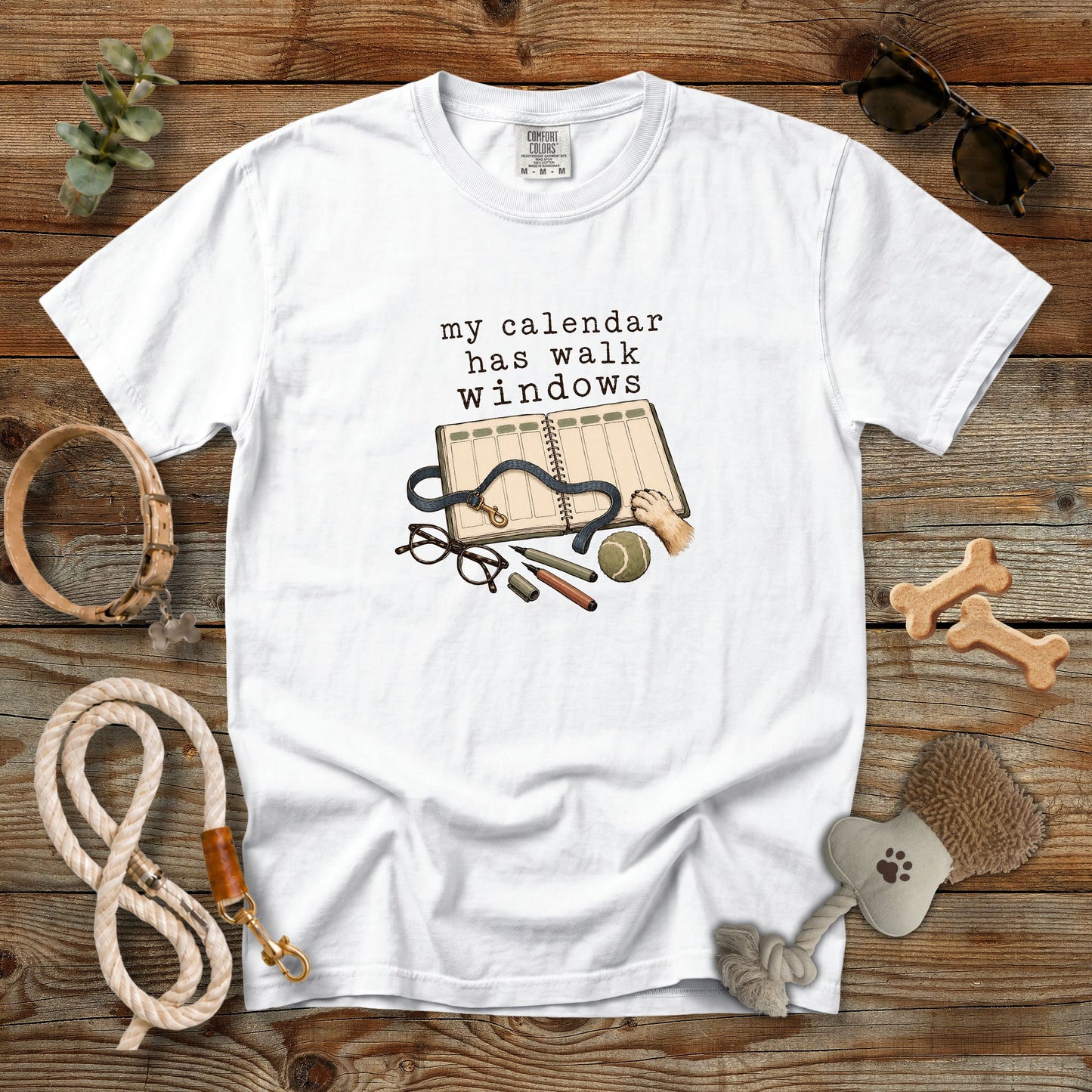 My Calendar Has Walk Windows T-Shirt | Dog Mom Tee Comfort Colors 1717