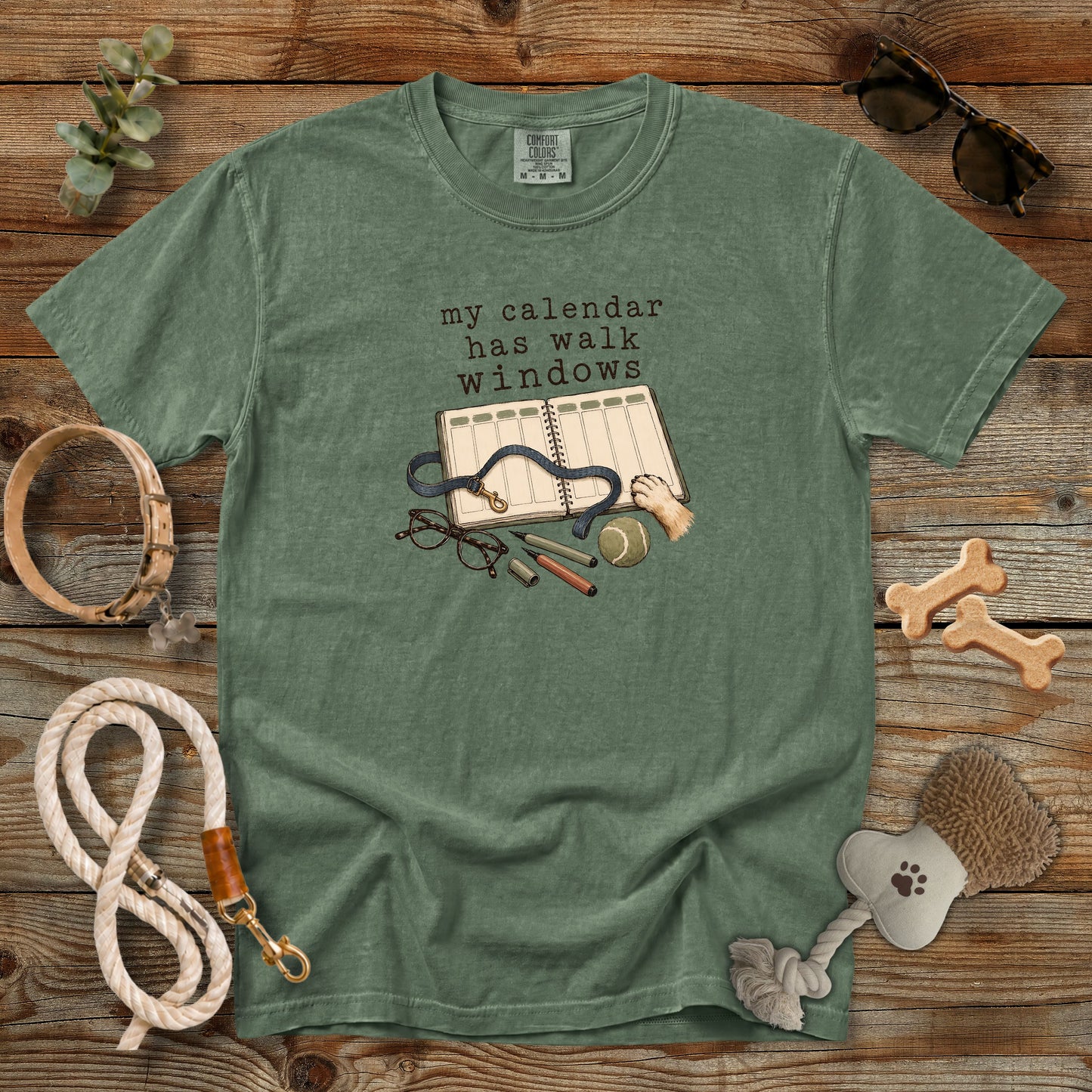 My Calendar Has Walk Windows T-Shirt | Dog Mom Tee Comfort Colors 1717