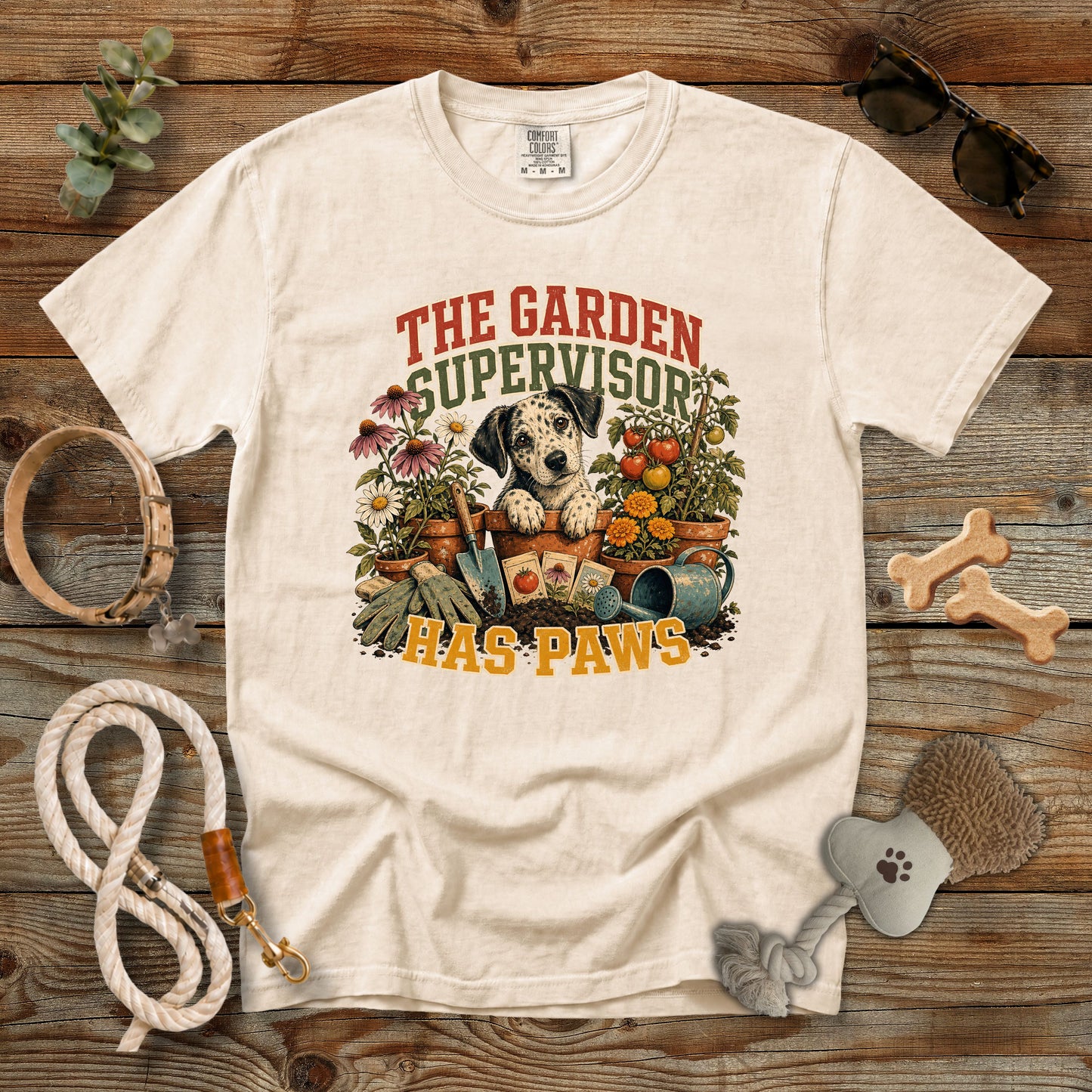 The Garden Supervisor Has Paws T-Shirt | Dog Mom Tee Comfort Colors 1717