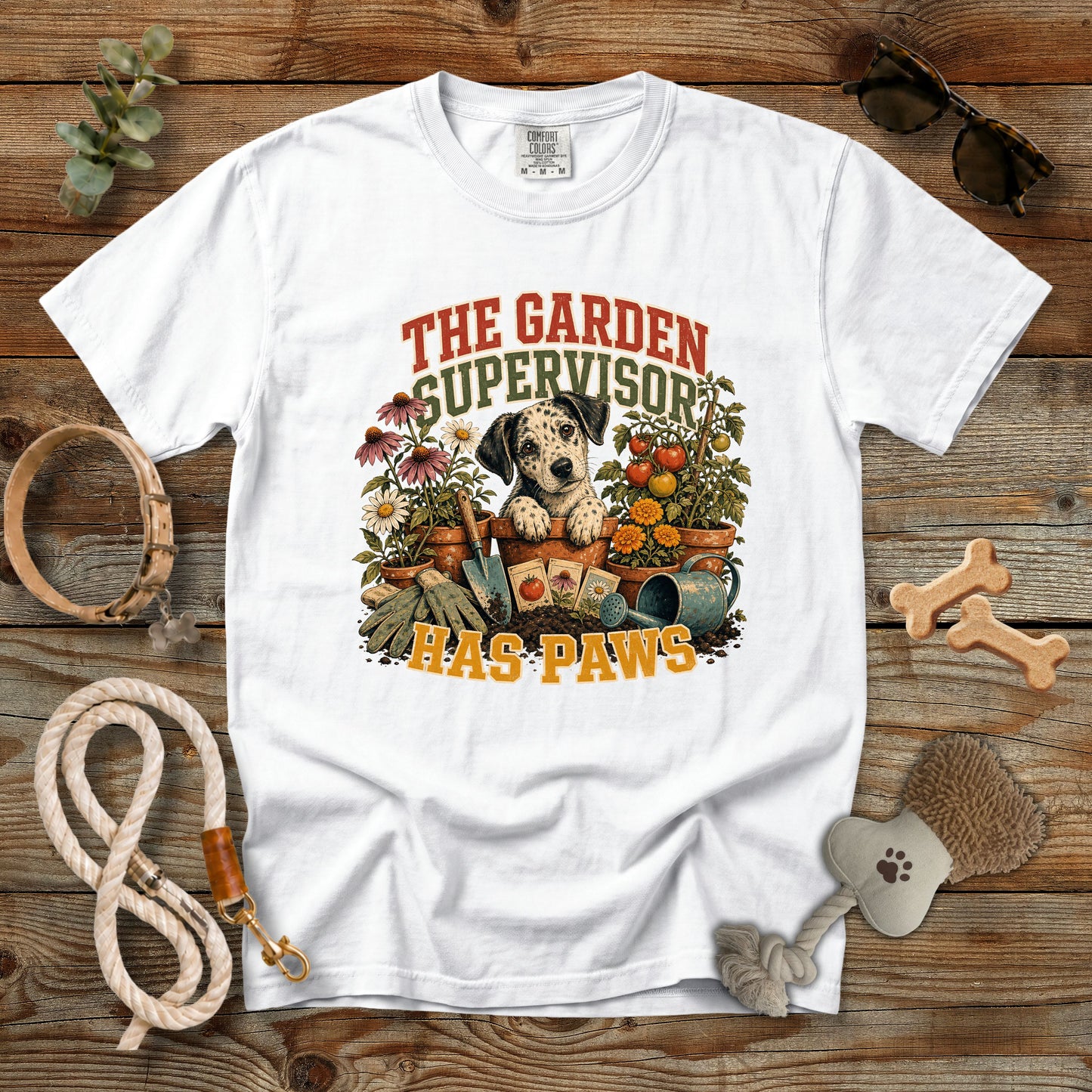 The Garden Supervisor Has Paws T-Shirt | Dog Mom Tee Comfort Colors 1717