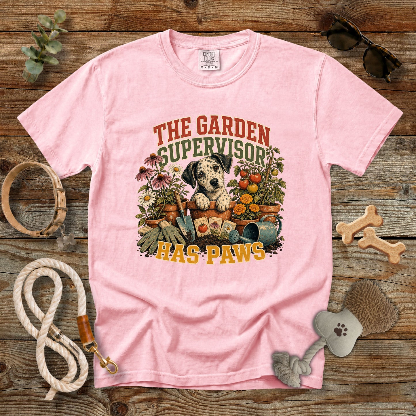 The Garden Supervisor Has Paws T-Shirt | Dog Mom Tee Comfort Colors 1717