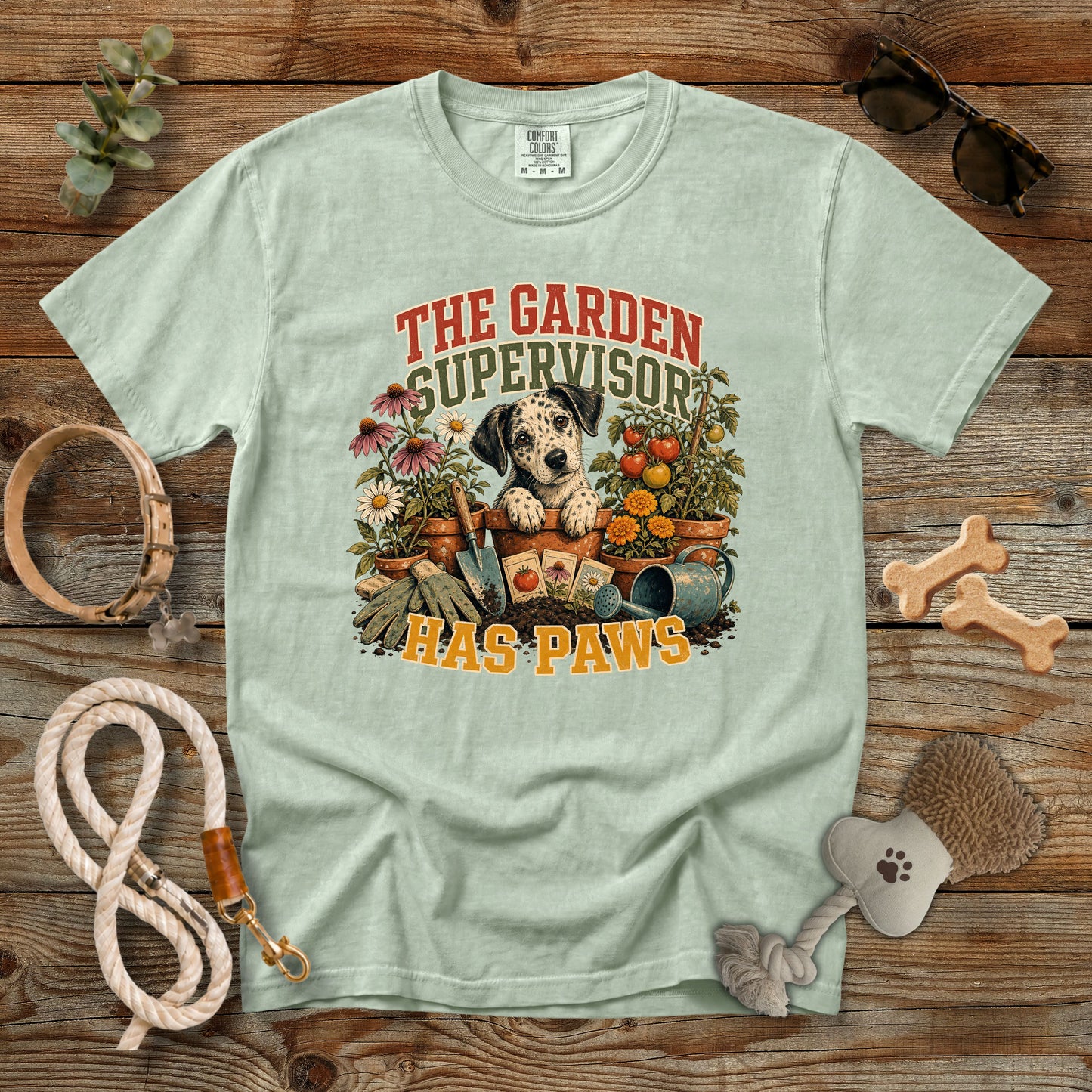 The Garden Supervisor Has Paws T-Shirt | Dog Mom Tee Comfort Colors 1717