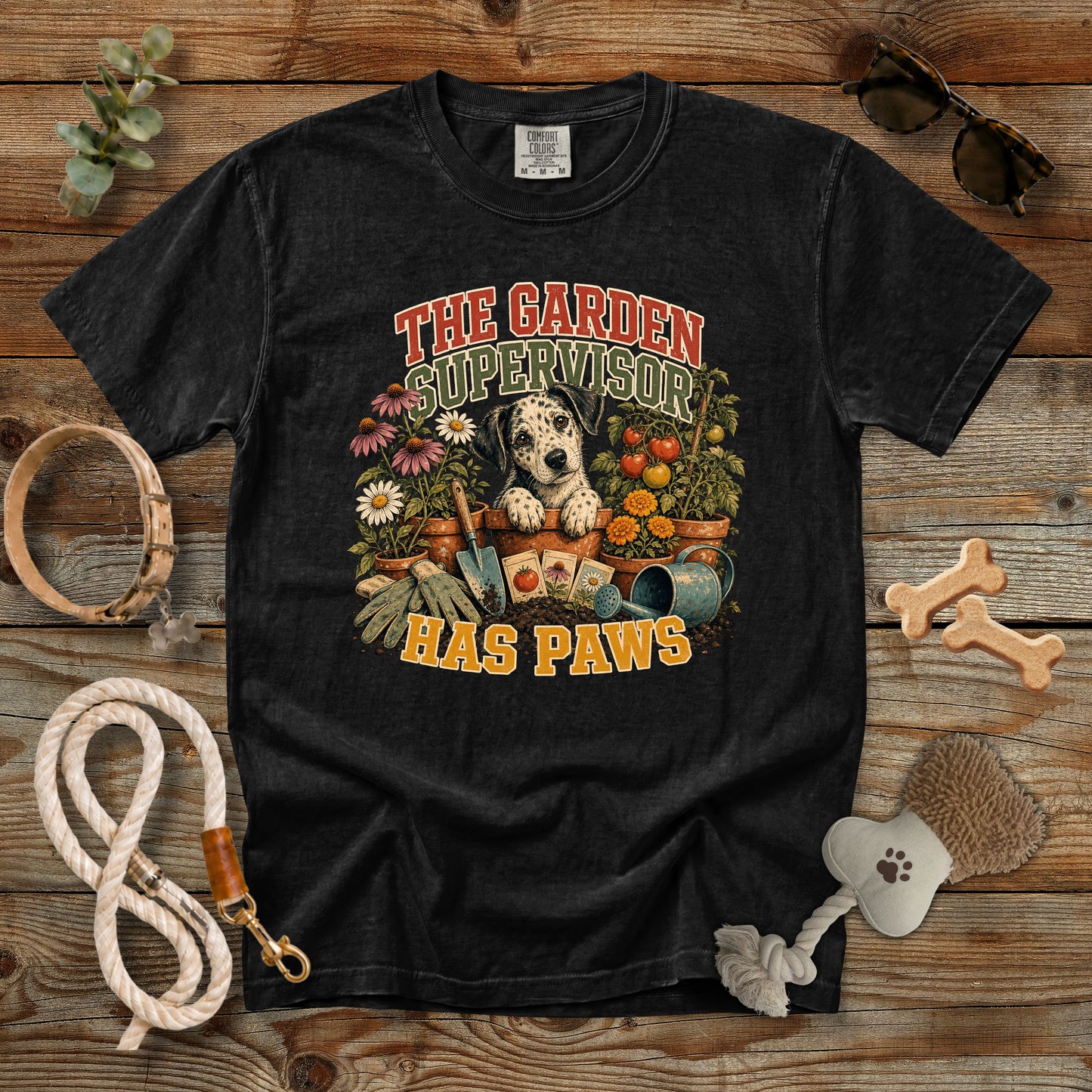 The Garden Supervisor Has Paws T-Shirt | Dog Mom Tee Comfort Colors 1717