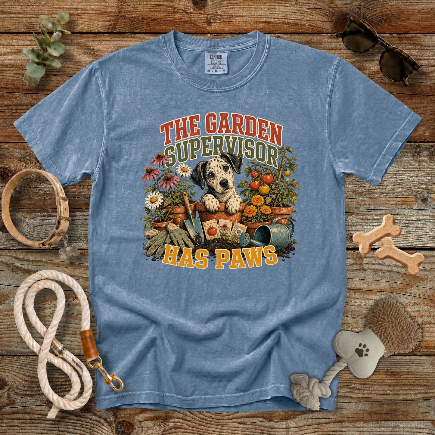 The Garden Supervisor Has Paws T-Shirt | Dog Mom Tee Comfort Colors 1717