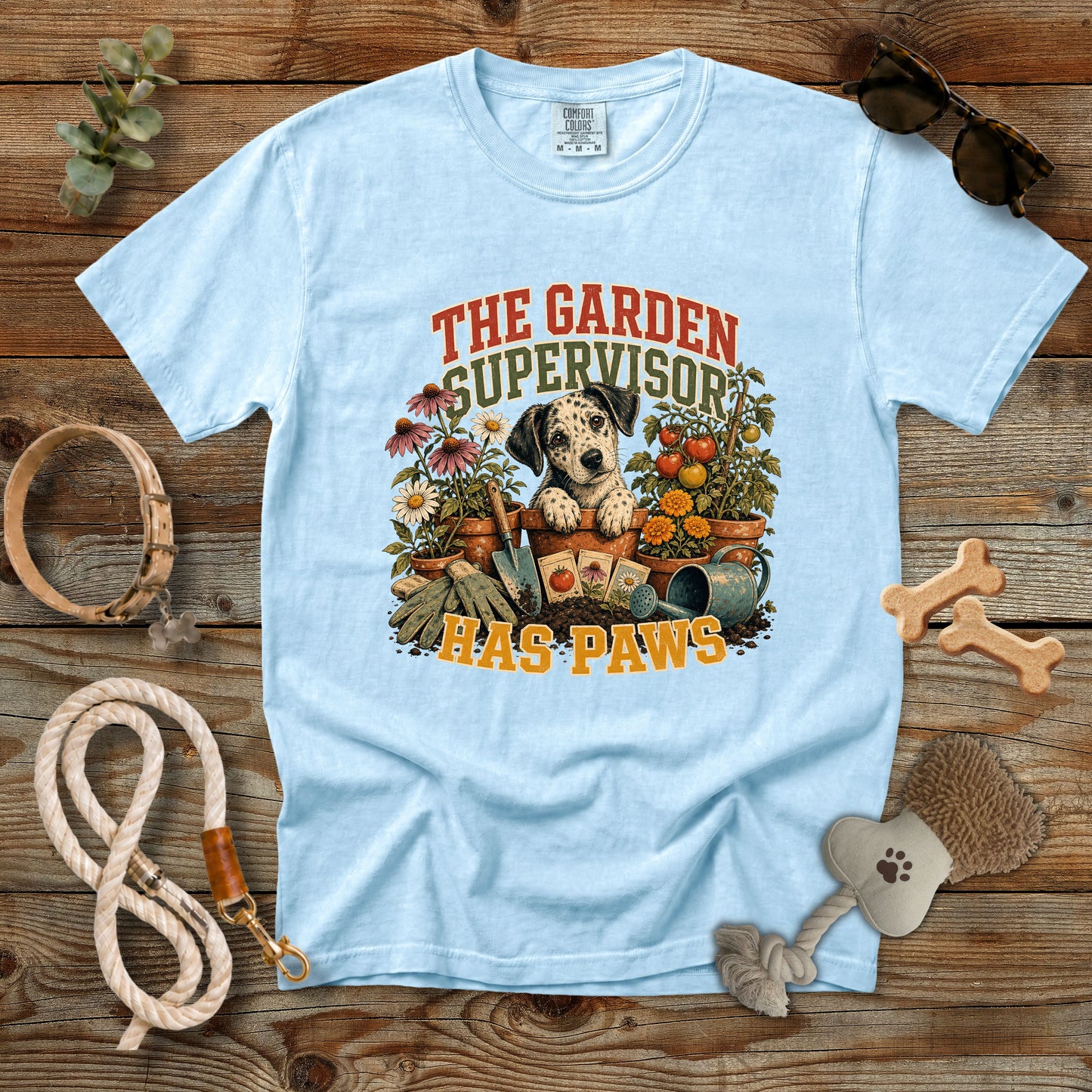 The Garden Supervisor Has Paws T-Shirt | Dog Mom Tee Comfort Colors 1717