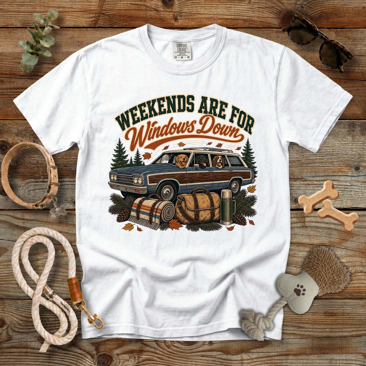 Weekends Are for Windows Down T-Shirt | Dog Mom Tee Comfort Colors 1717