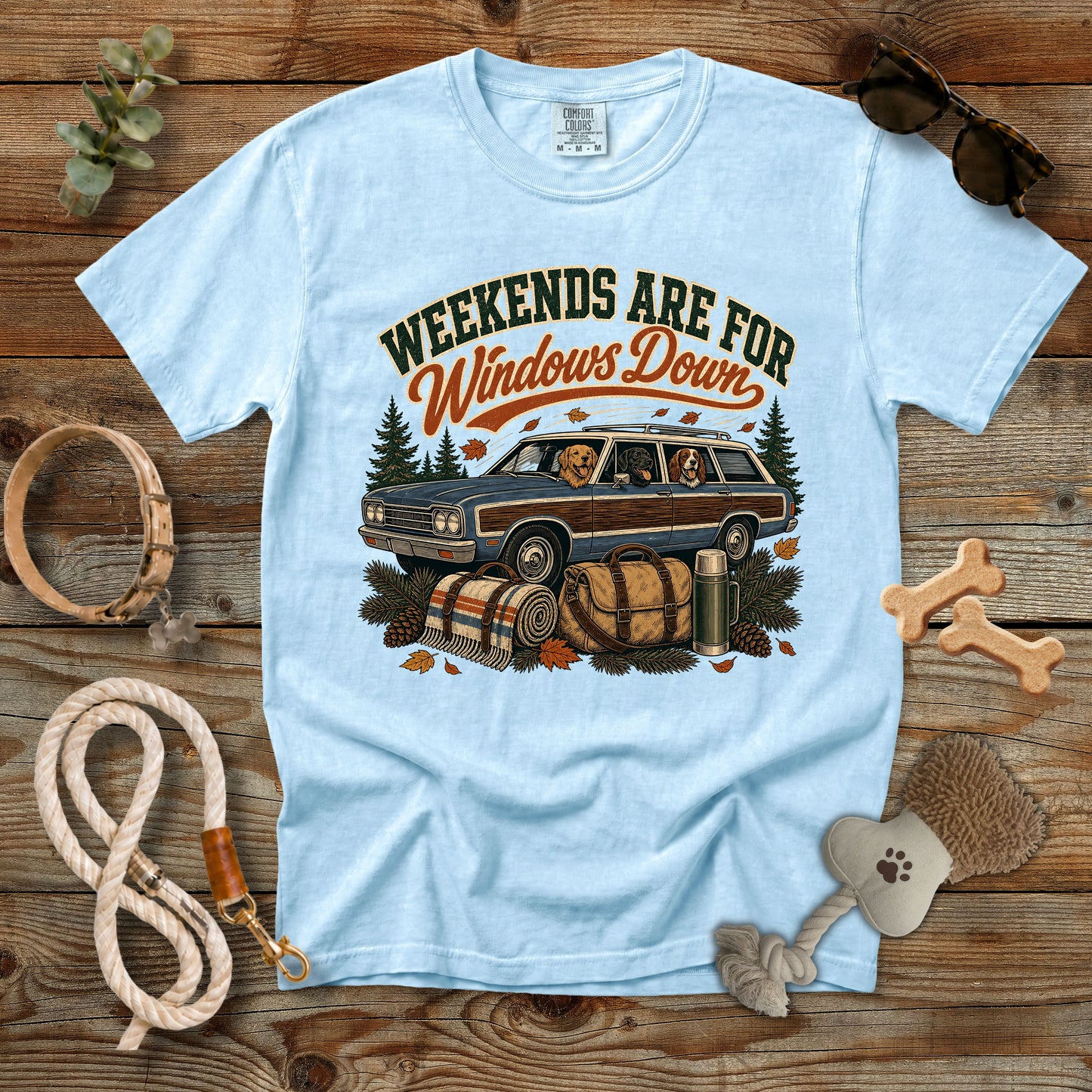 Weekends Are for Windows Down T-Shirt | Dog Mom Tee Comfort Colors 1717