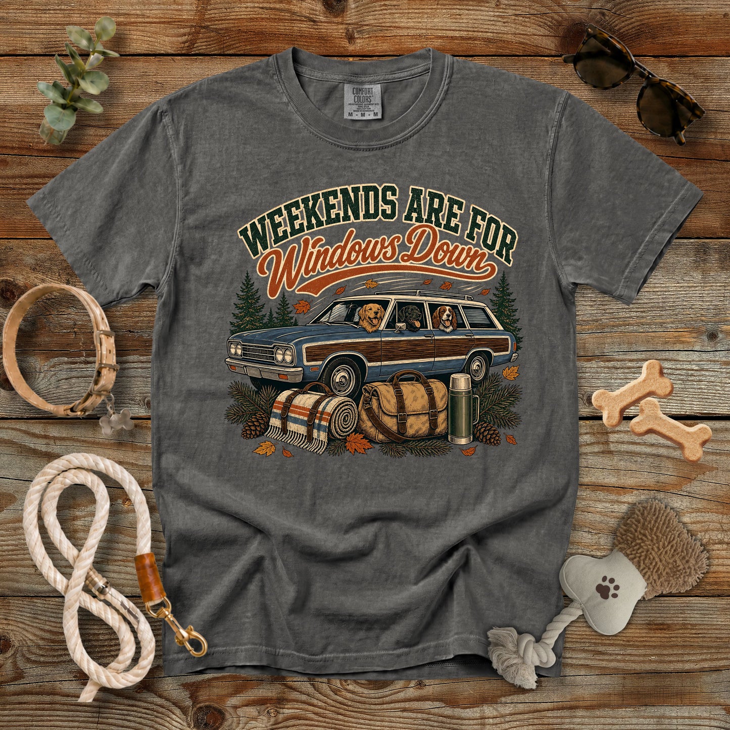 Weekends Are for Windows Down T-Shirt | Dog Mom Tee Comfort Colors 1717