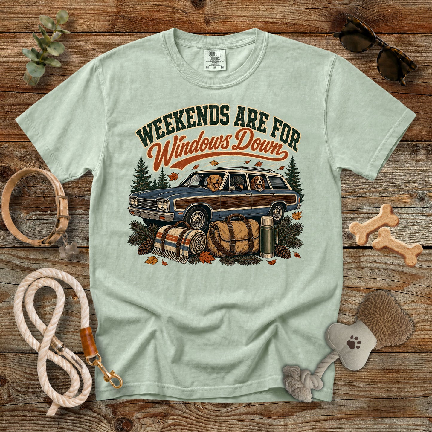 Weekends Are for Windows Down T-Shirt | Dog Mom Tee Comfort Colors 1717