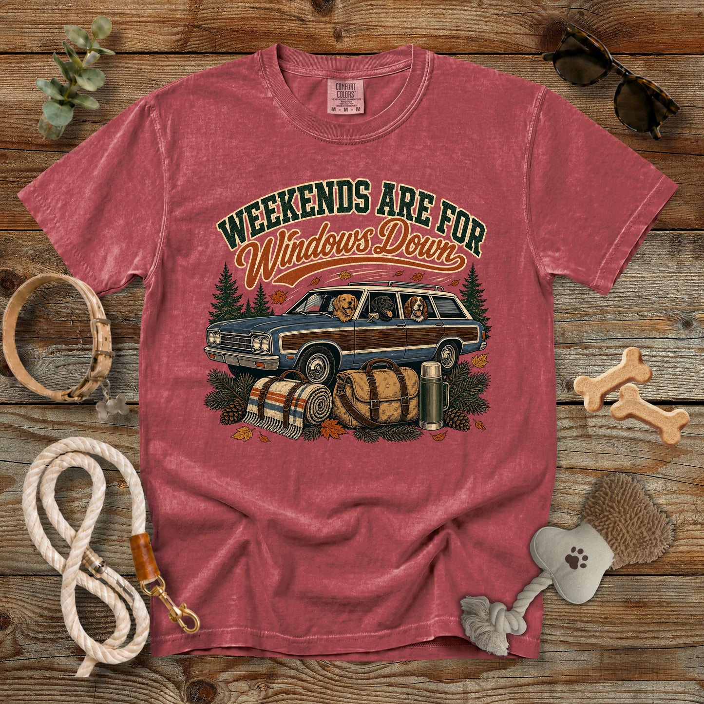 Weekends Are for Windows Down T-Shirt | Dog Mom Tee Comfort Colors 1717