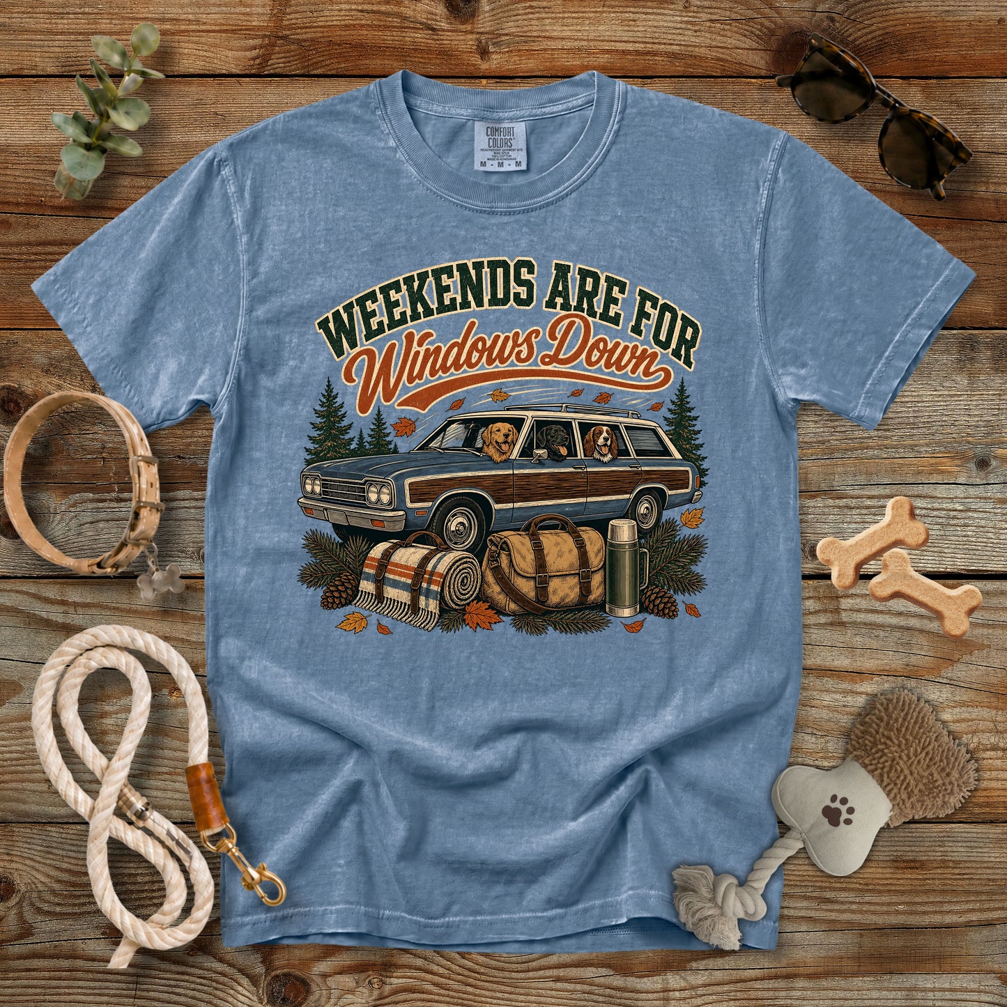 Weekends Are for Windows Down T-Shirt | Dog Mom Tee Comfort Colors 1717