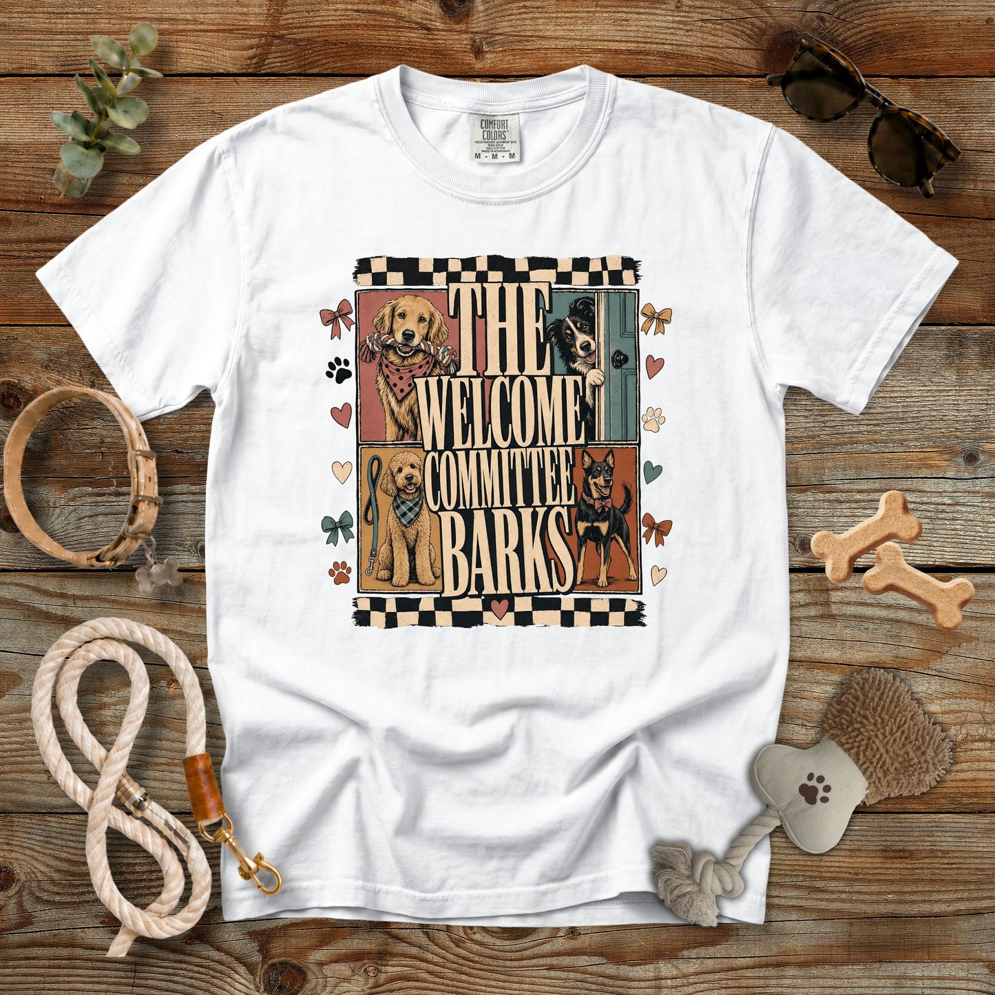 The Welcome Committee Barks T-Shirt | Dog Mom Tee Comfort Colors 1717