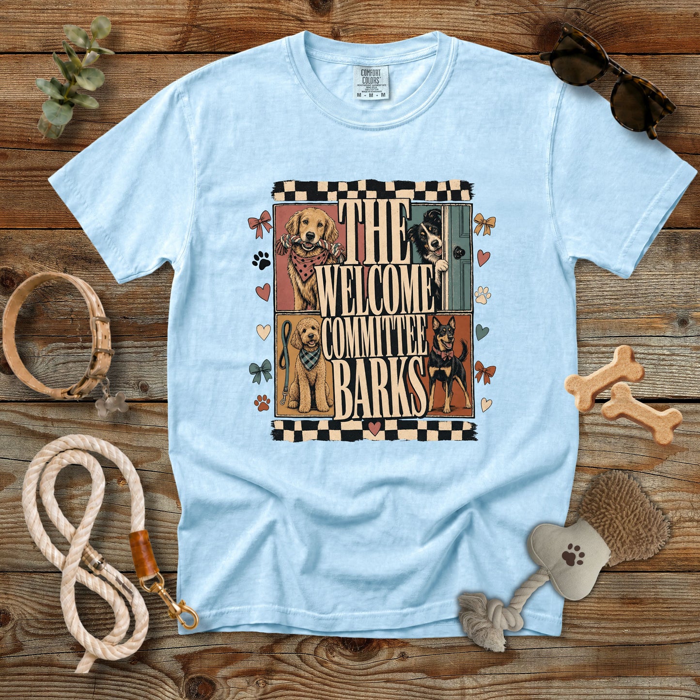 The Welcome Committee Barks T-Shirt | Dog Mom Tee Comfort Colors 1717