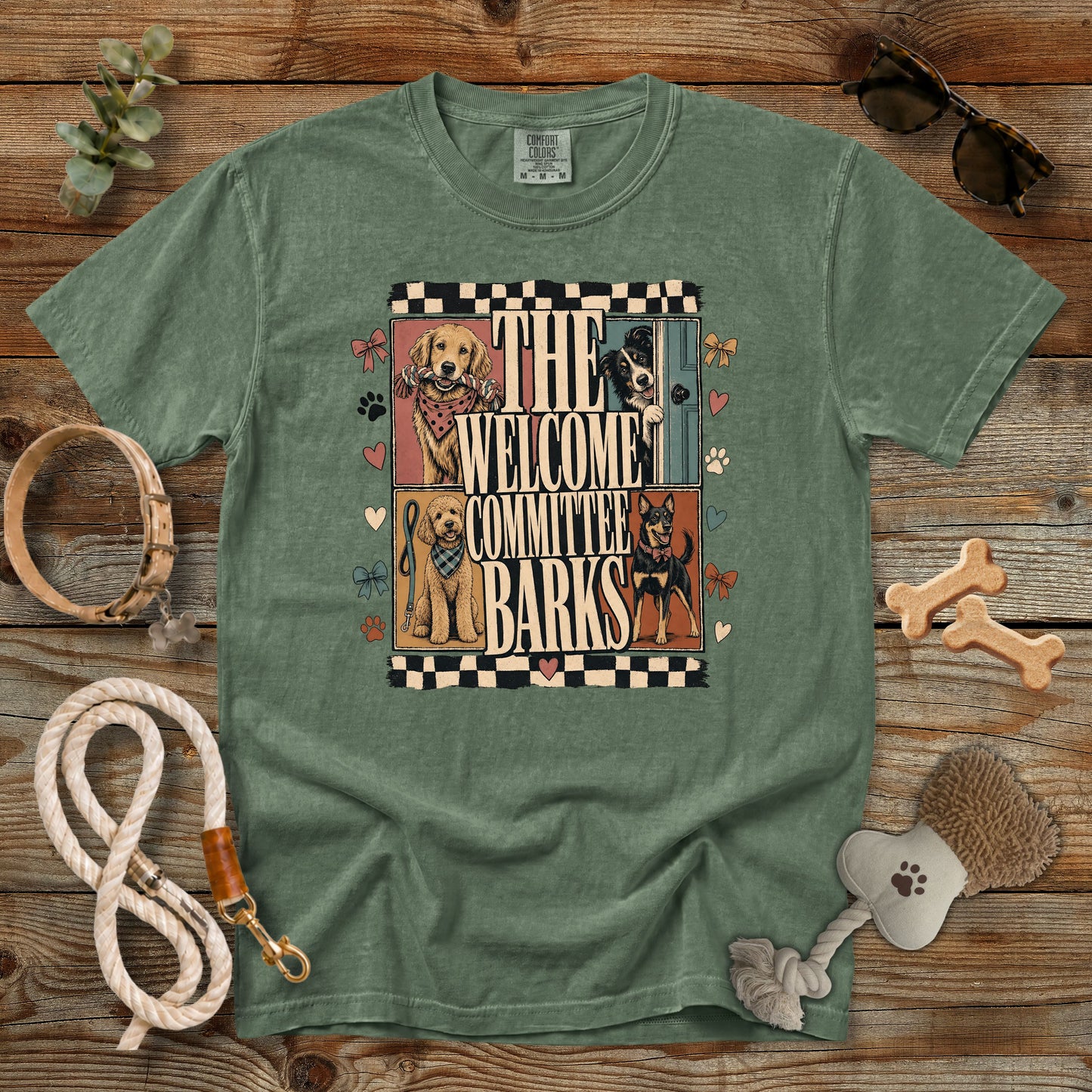 The Welcome Committee Barks T-Shirt | Dog Mom Tee Comfort Colors 1717