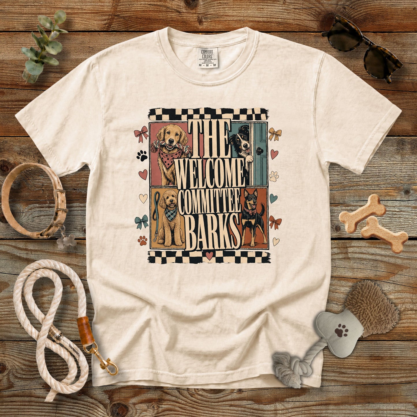 The Welcome Committee Barks T-Shirt | Dog Mom Tee Comfort Colors 1717