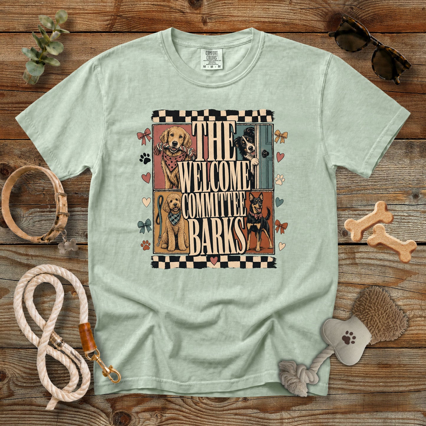The Welcome Committee Barks T-Shirt | Dog Mom Tee Comfort Colors 1717