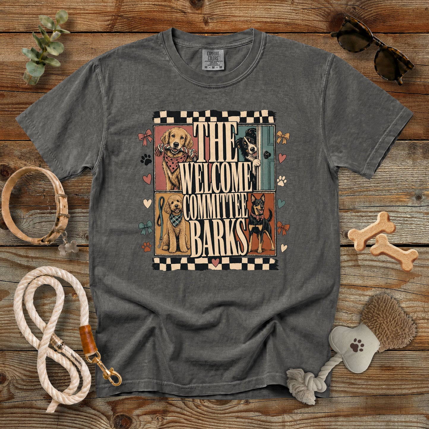 The Welcome Committee Barks T-Shirt | Dog Mom Tee Comfort Colors 1717