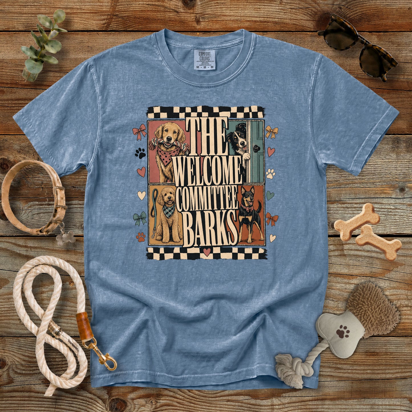 The Welcome Committee Barks T-Shirt | Dog Mom Tee Comfort Colors 1717