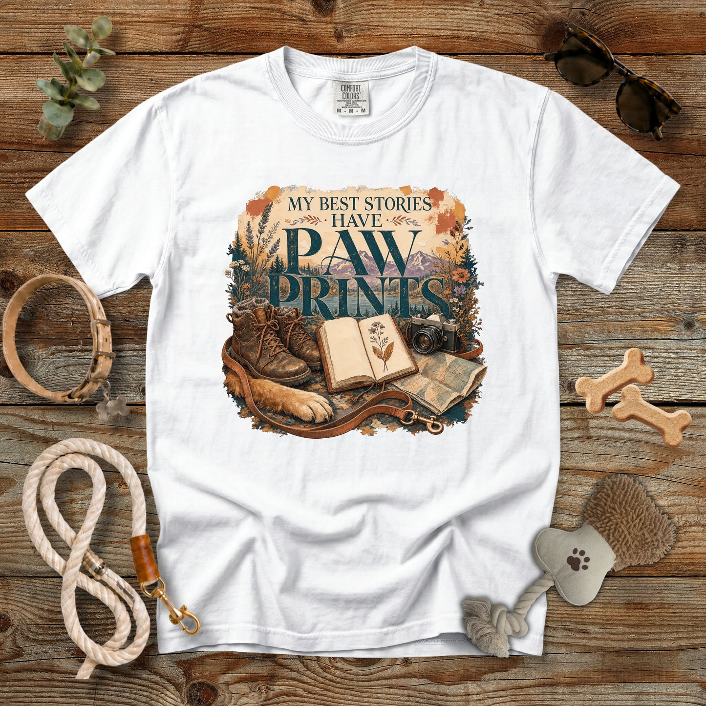 My Best Stories Have Paw Prints T-Shirt | Dog Mom Tee Comfort Colors 1717