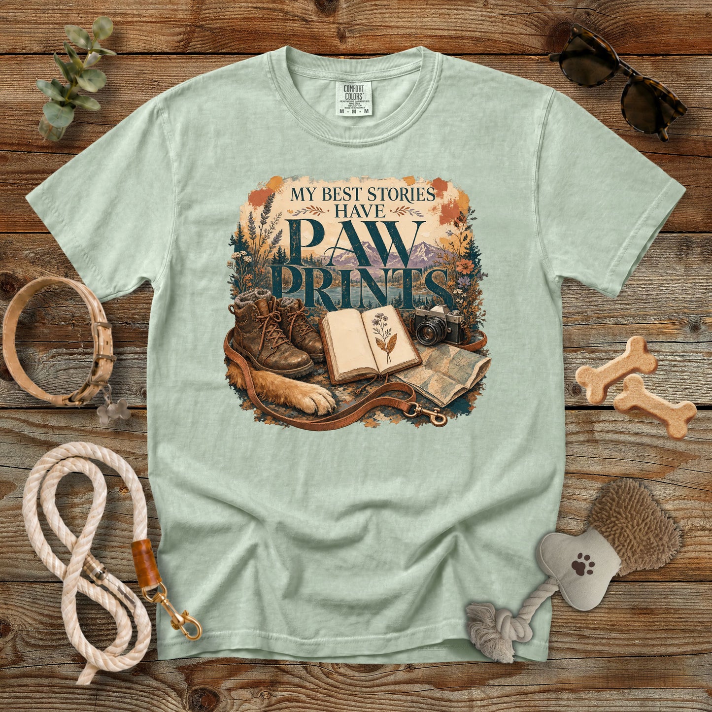 My Best Stories Have Paw Prints T-Shirt | Dog Mom Tee Comfort Colors 1717