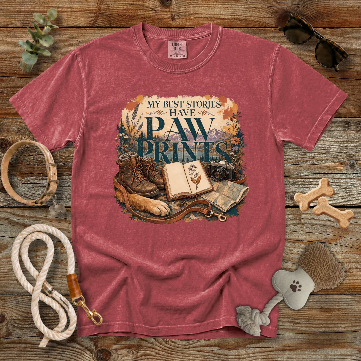 My Best Stories Have Paw Prints T-Shirt | Dog Mom Tee Comfort Colors 1717