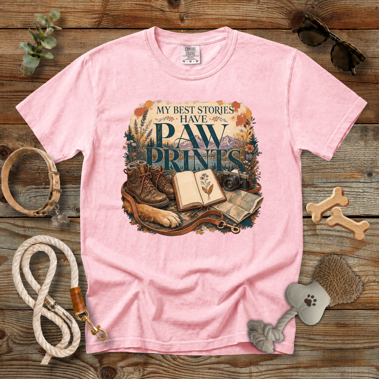My Best Stories Have Paw Prints T-Shirt | Dog Mom Tee Comfort Colors 1717