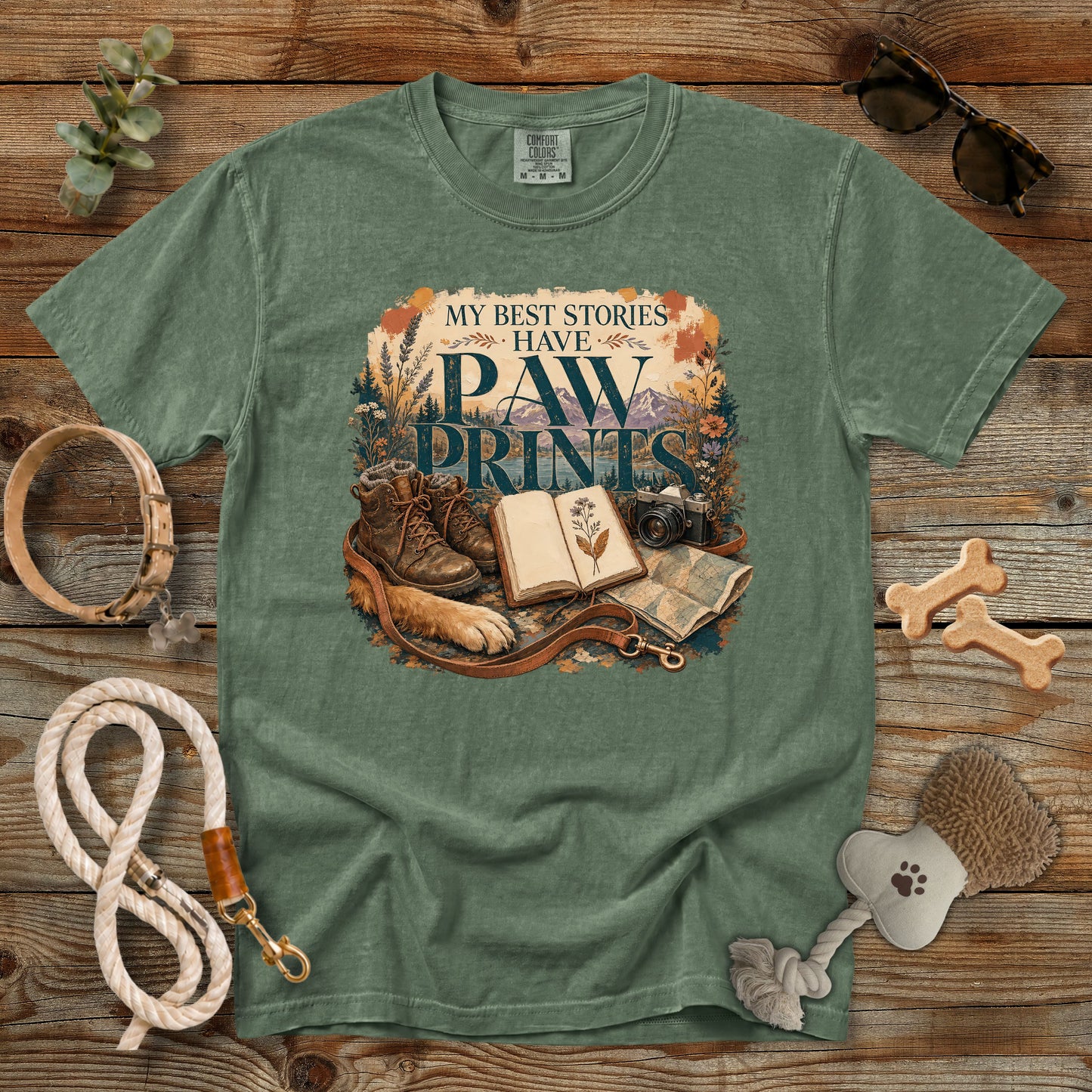 My Best Stories Have Paw Prints T-Shirt | Dog Mom Tee Comfort Colors 1717