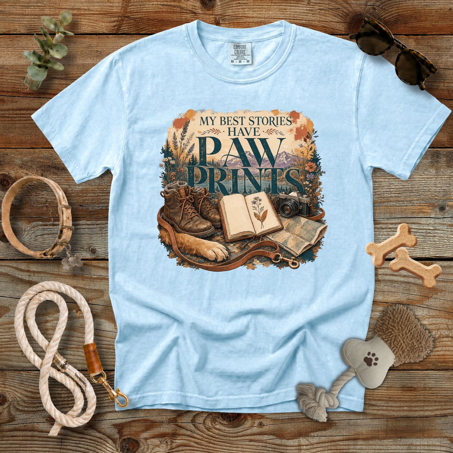 My Best Stories Have Paw Prints T-Shirt | Dog Mom Tee Comfort Colors 1717