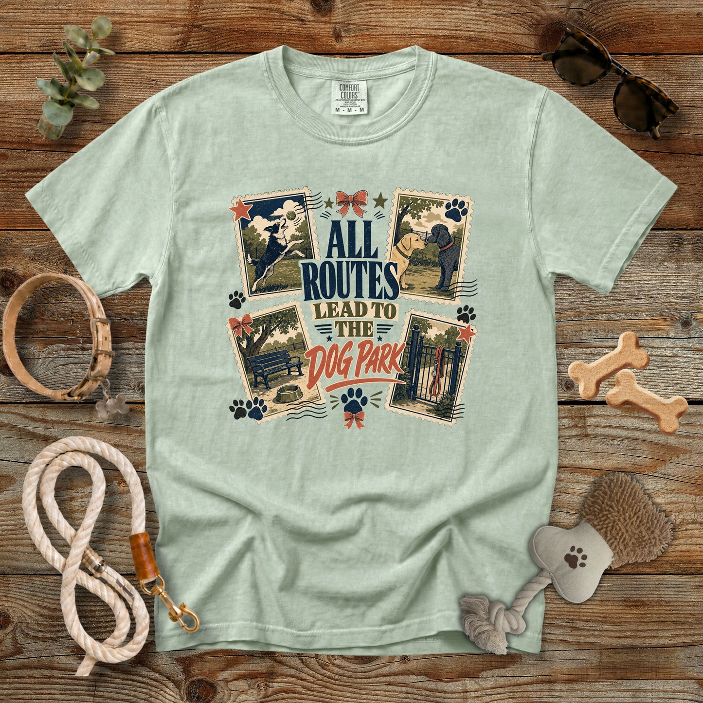 All Routes Lead to the Dog Park T-Shirt | Dog Mom Tee Comfort Colors 1717
