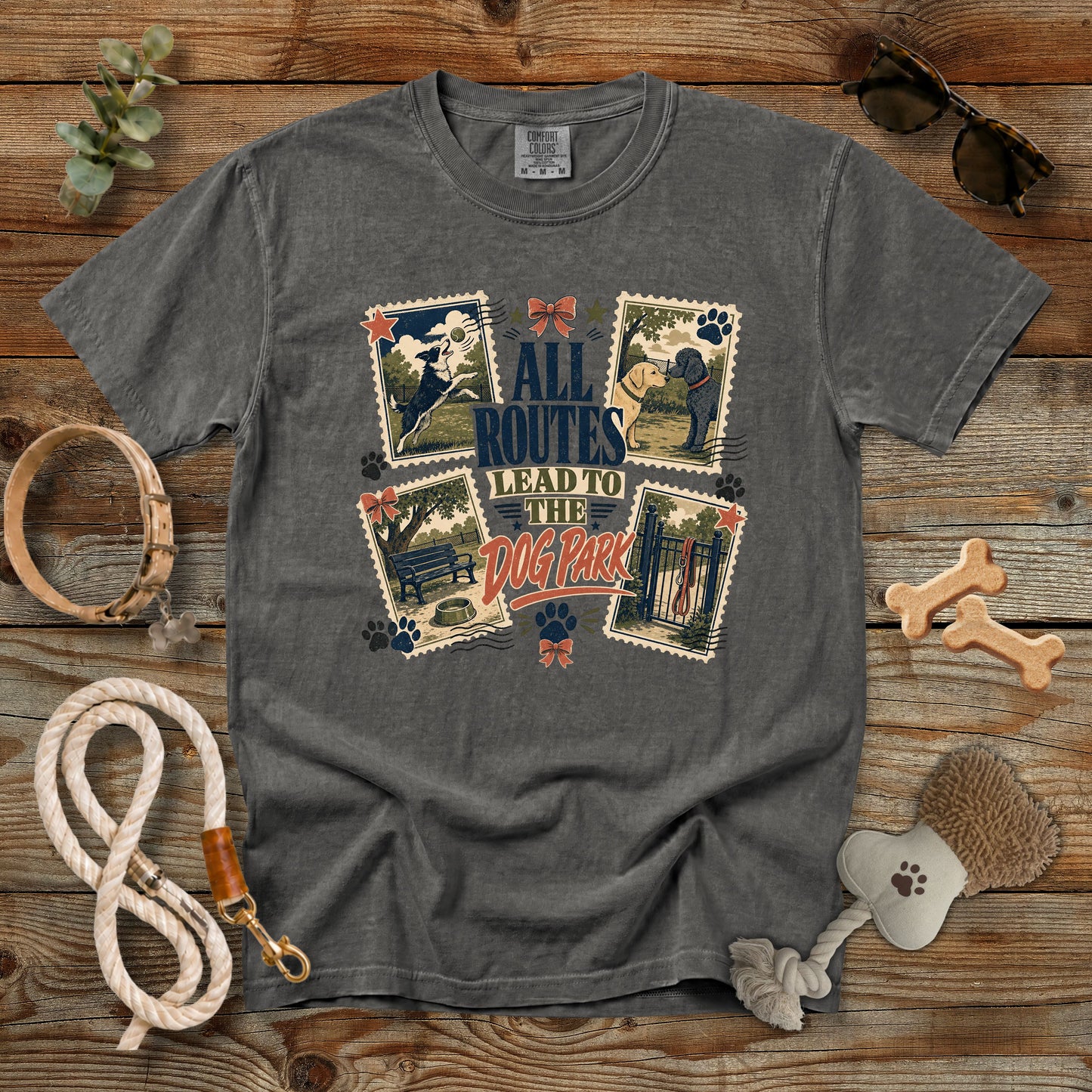 All Routes Lead to the Dog Park T-Shirt | Dog Mom Tee Comfort Colors 1717