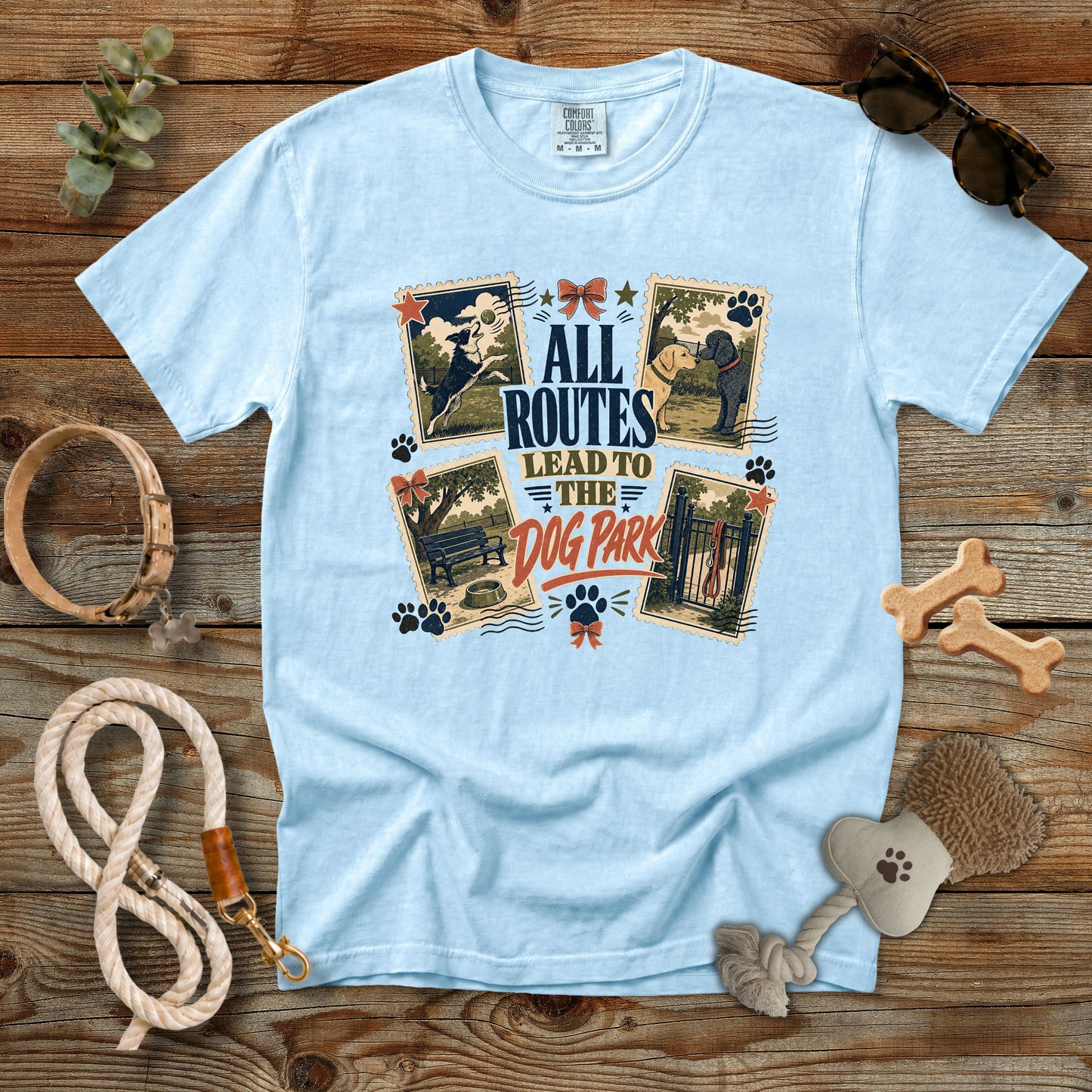 All Routes Lead to the Dog Park T-Shirt | Dog Mom Tee Comfort Colors 1717