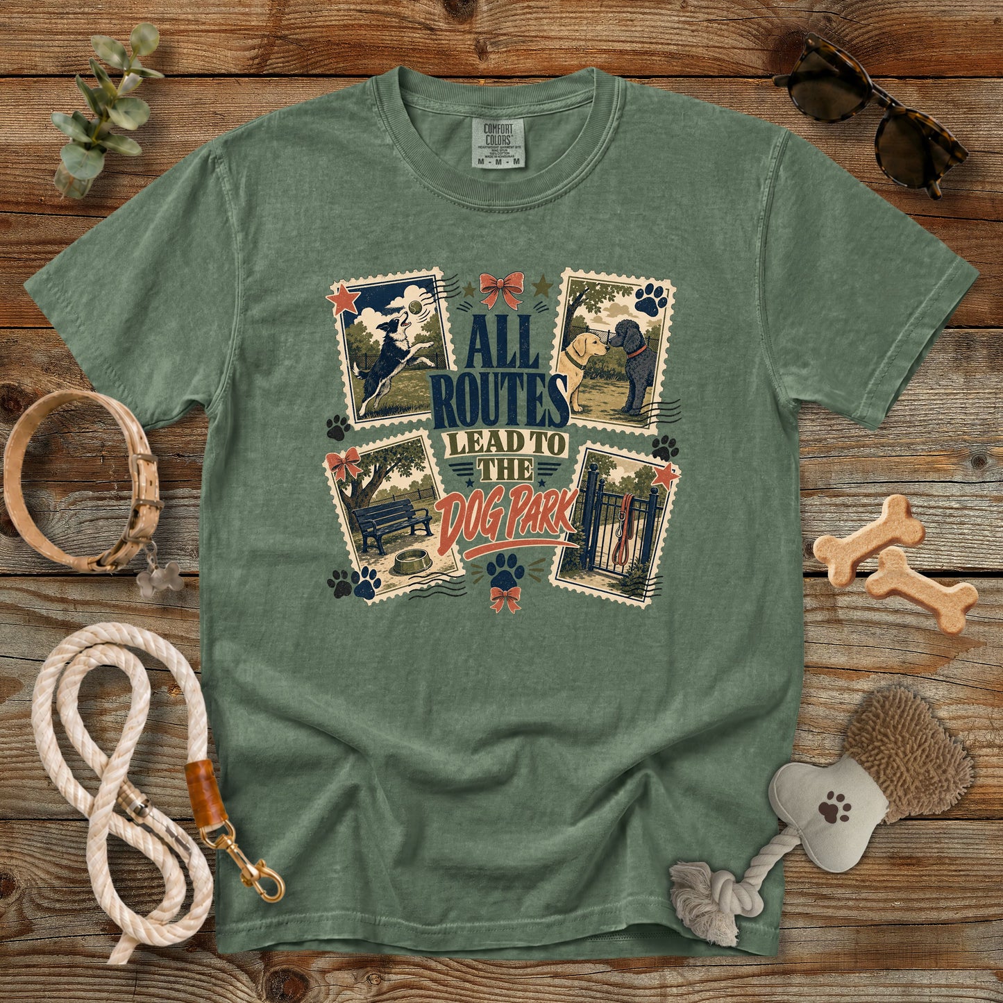 All Routes Lead to the Dog Park T-Shirt | Dog Mom Tee Comfort Colors 1717