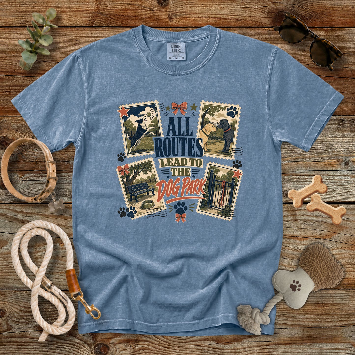 All Routes Lead to the Dog Park T-Shirt | Dog Mom Tee Comfort Colors 1717