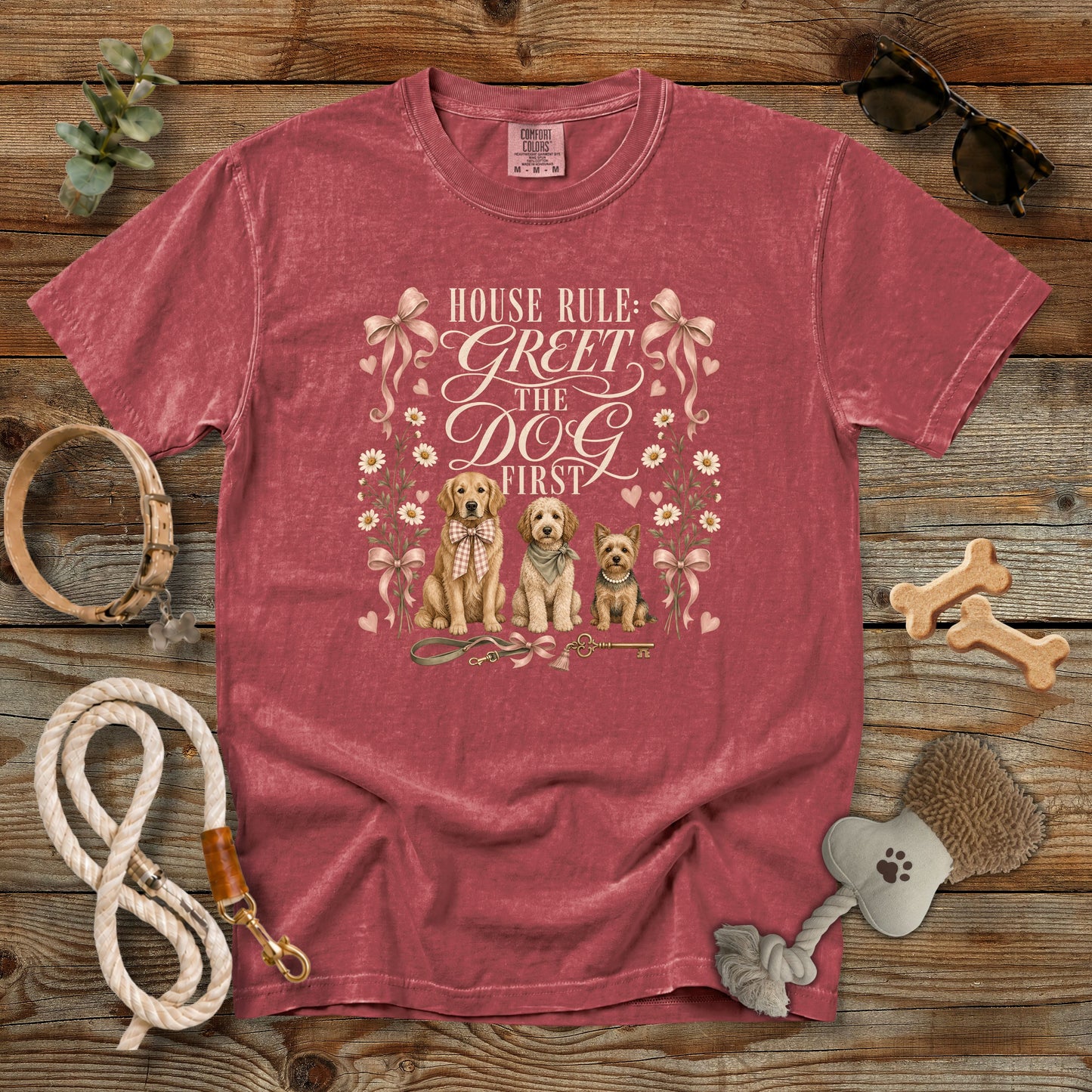 House Rule: Greet the Dog First T-Shirt | Dog Mom Tee Comfort Colors 1717