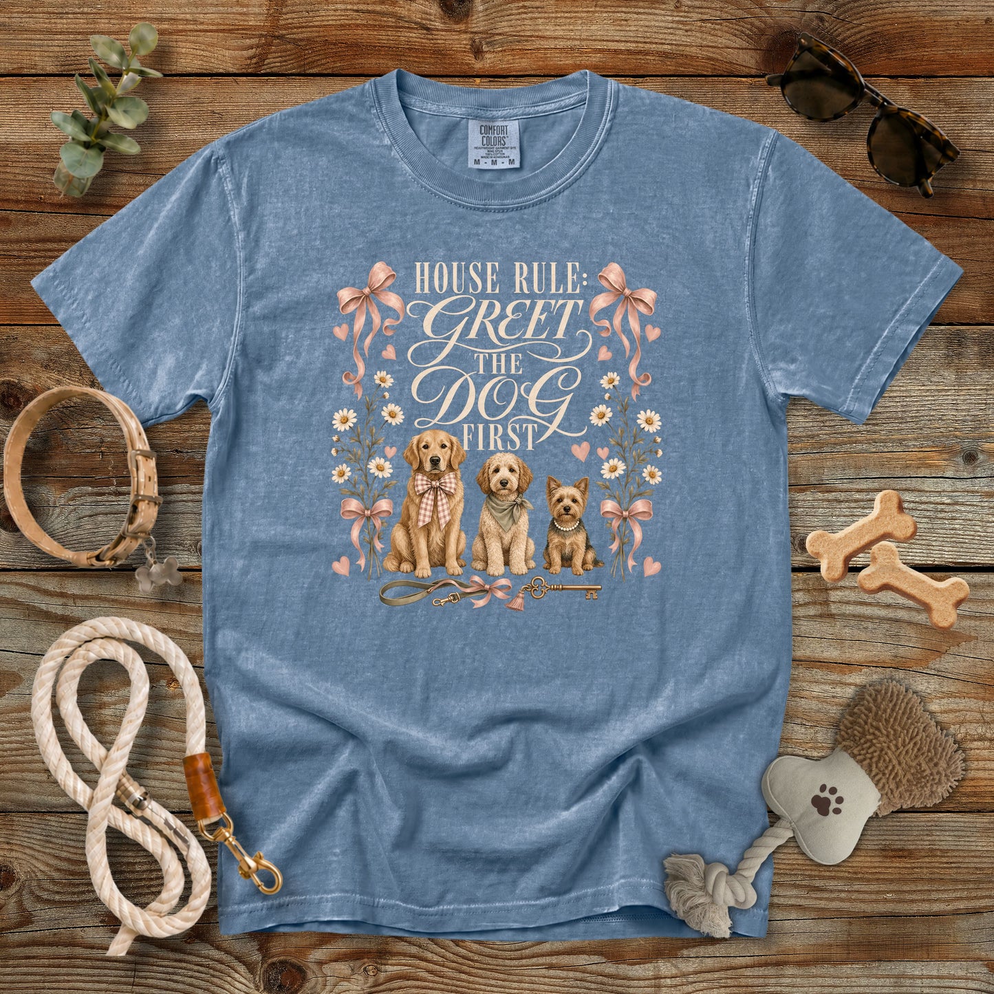 House Rule: Greet the Dog First T-Shirt | Dog Mom Tee Comfort Colors 1717