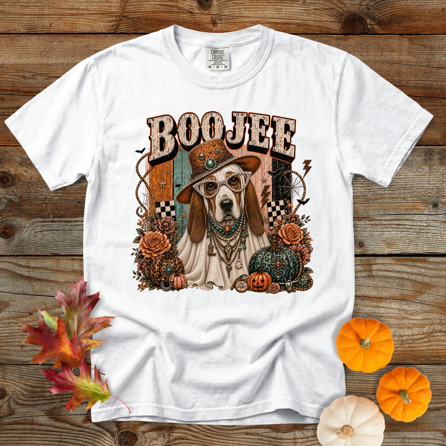 Boojee Ghost Basset Hound T-Shirt | Dog Mom Tee Comfort Colors 1717