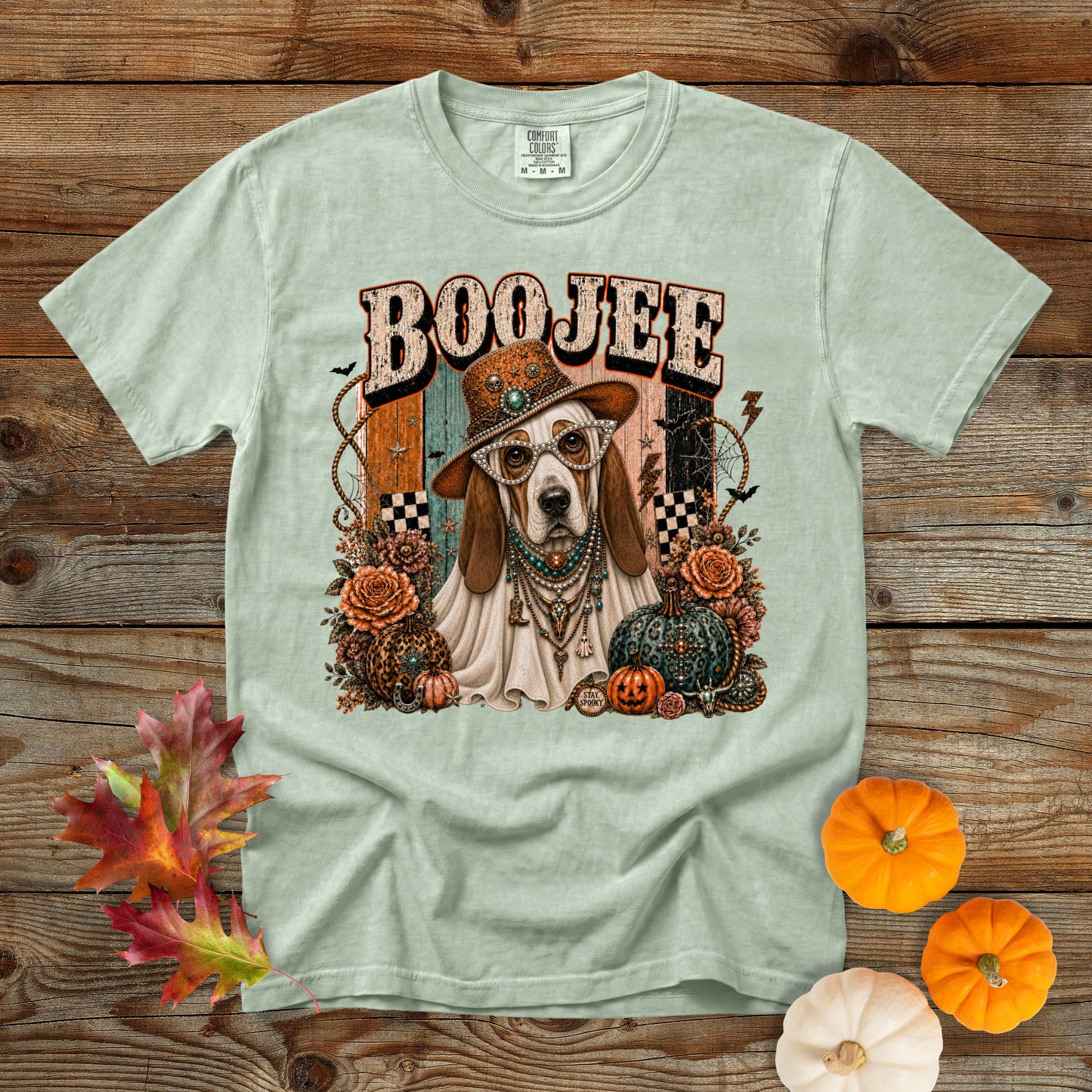 Boojee Ghost Basset Hound T-Shirt | Dog Mom Tee Comfort Colors 1717